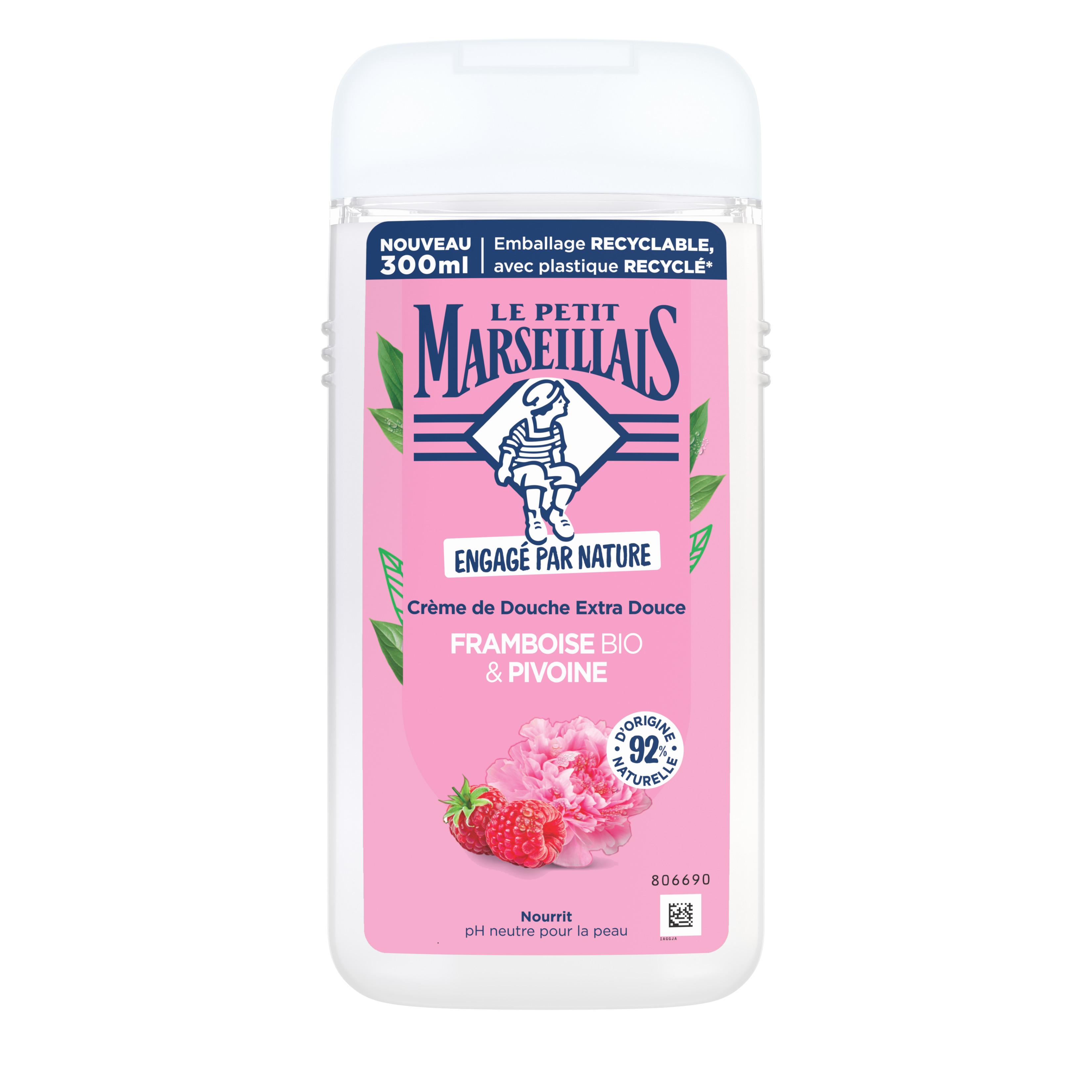 LE PETIT MARSEILLAIS Crème de douche extra douce framboise bio et pivoine 300ml