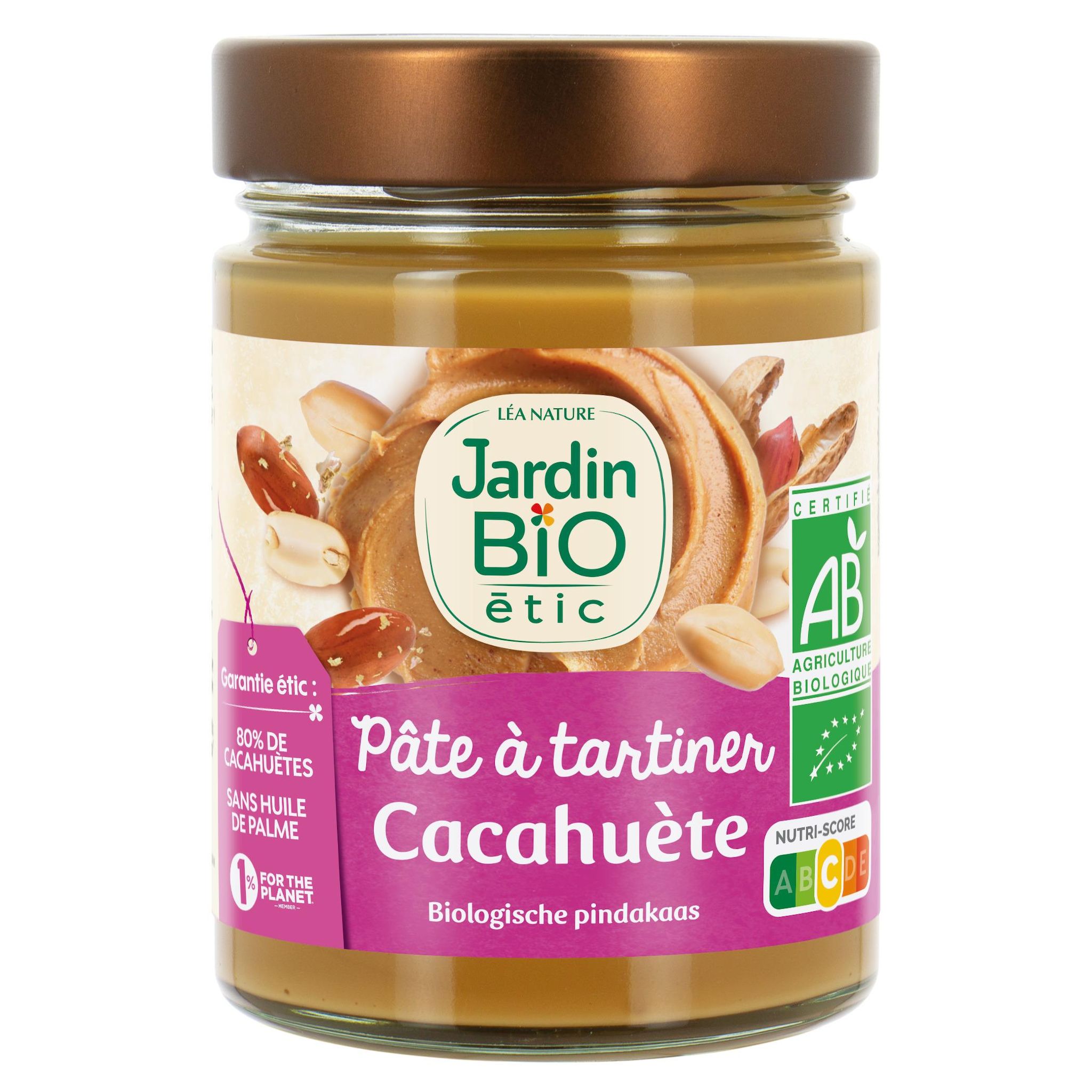 JARDIN BIO Pâte à tartiner à la cacahuète bio sans huile de palme 325g