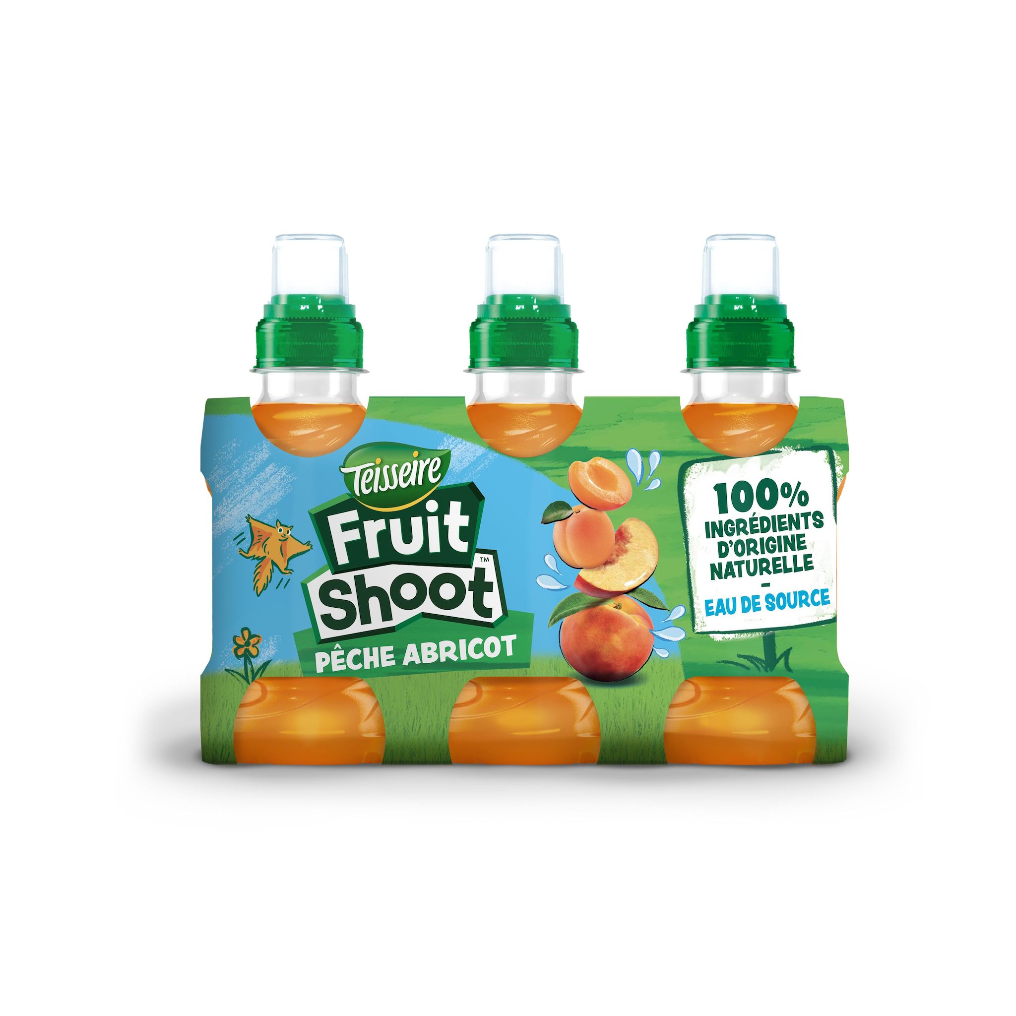 TEISSEIRE Boisson rafraîchissante aux fruits pêche et abricot 6x20cl
