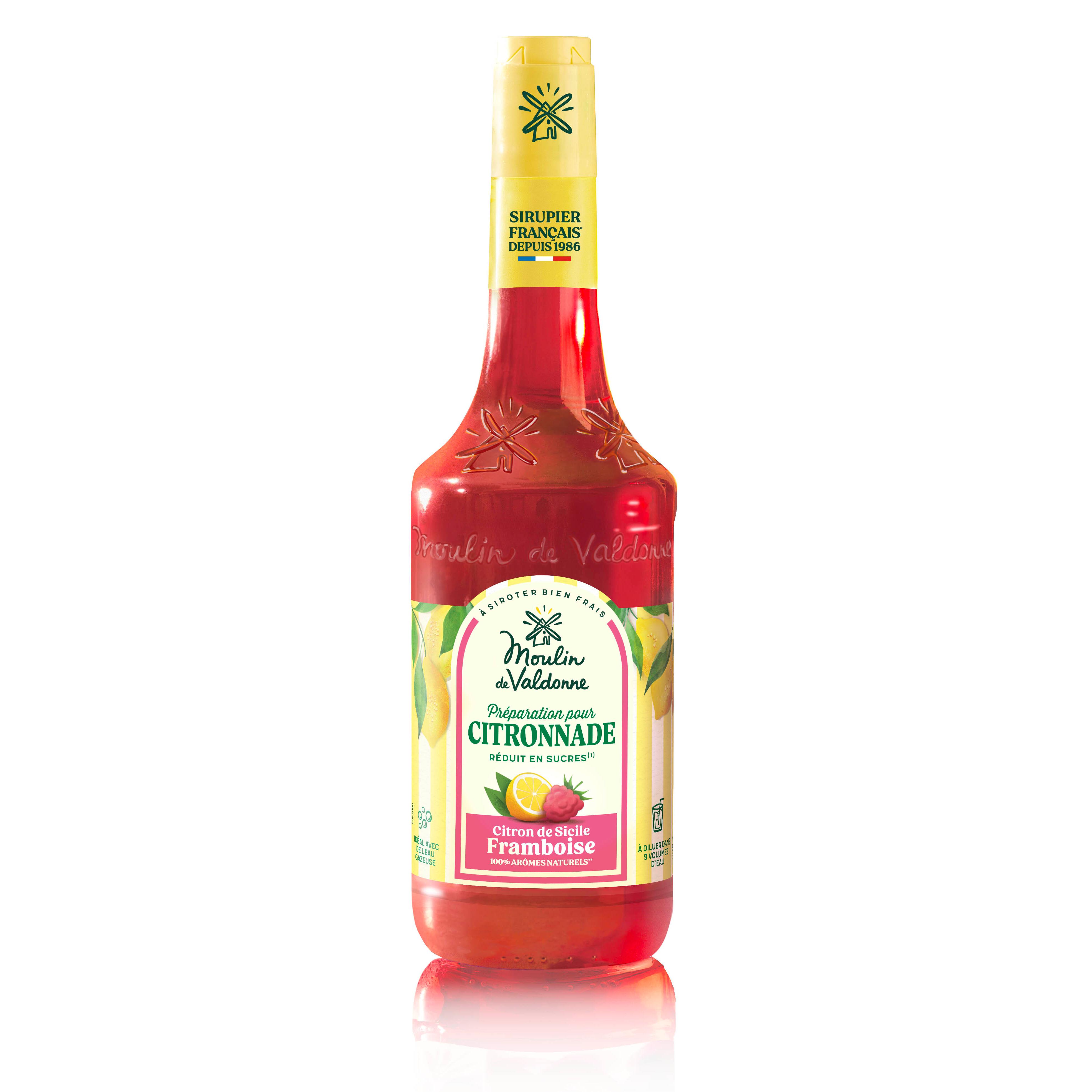MOULIN DE VALDONNE Sirop concentré à diluer au citron de Sicile framboise 70cl