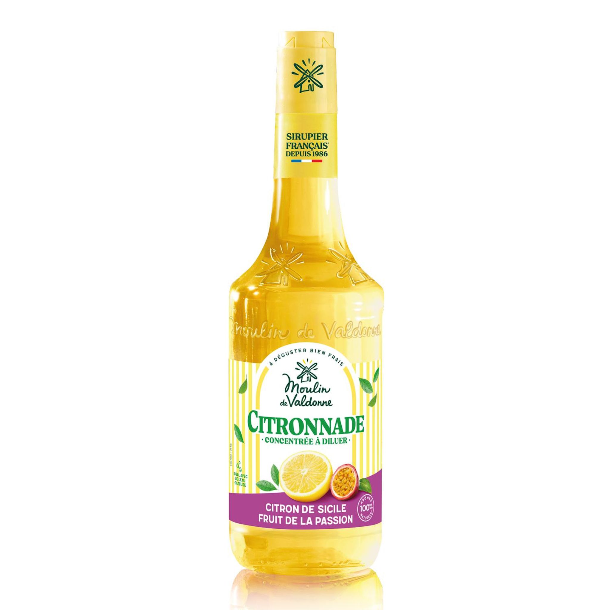 MOULIN DE VALDONNE Sirop concentré à diluer citron de Sicile et fruit de la passion 70cl