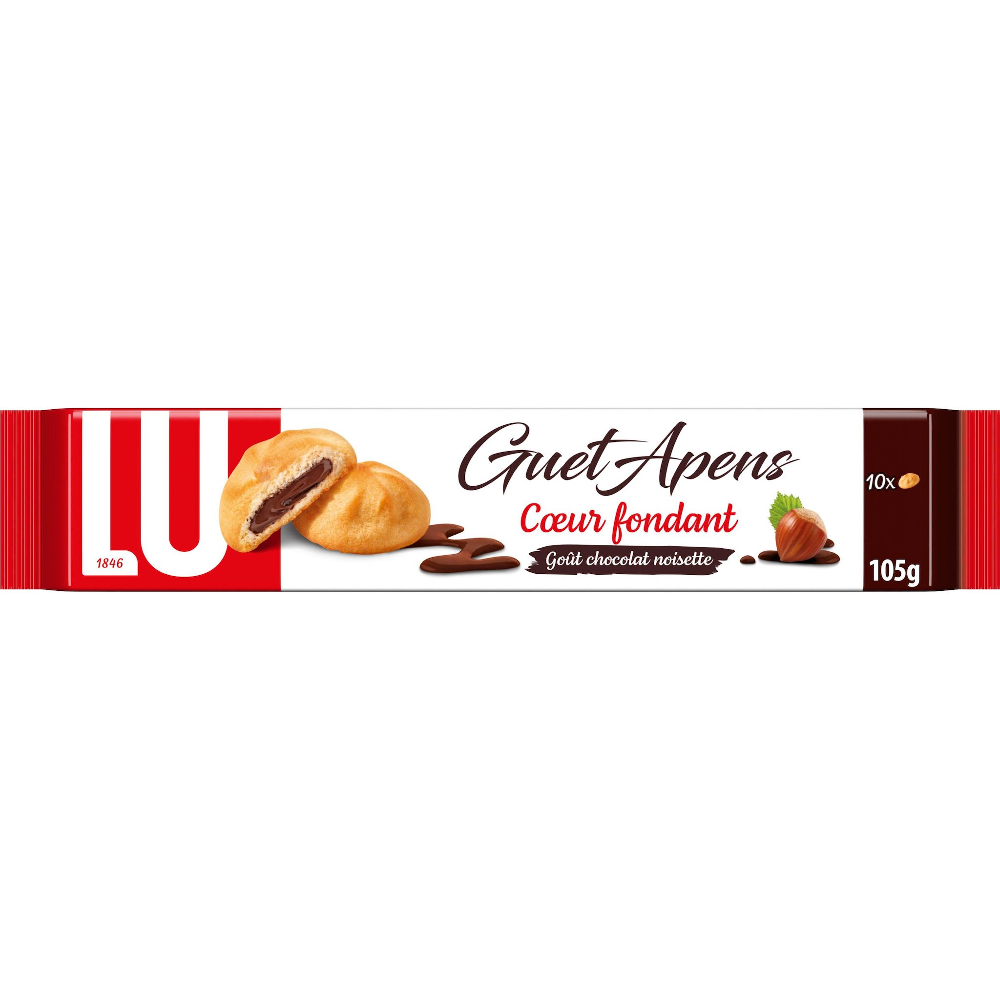 LU Biscuits sablés Guet Apens fourrés goût chocolat noisette 105g