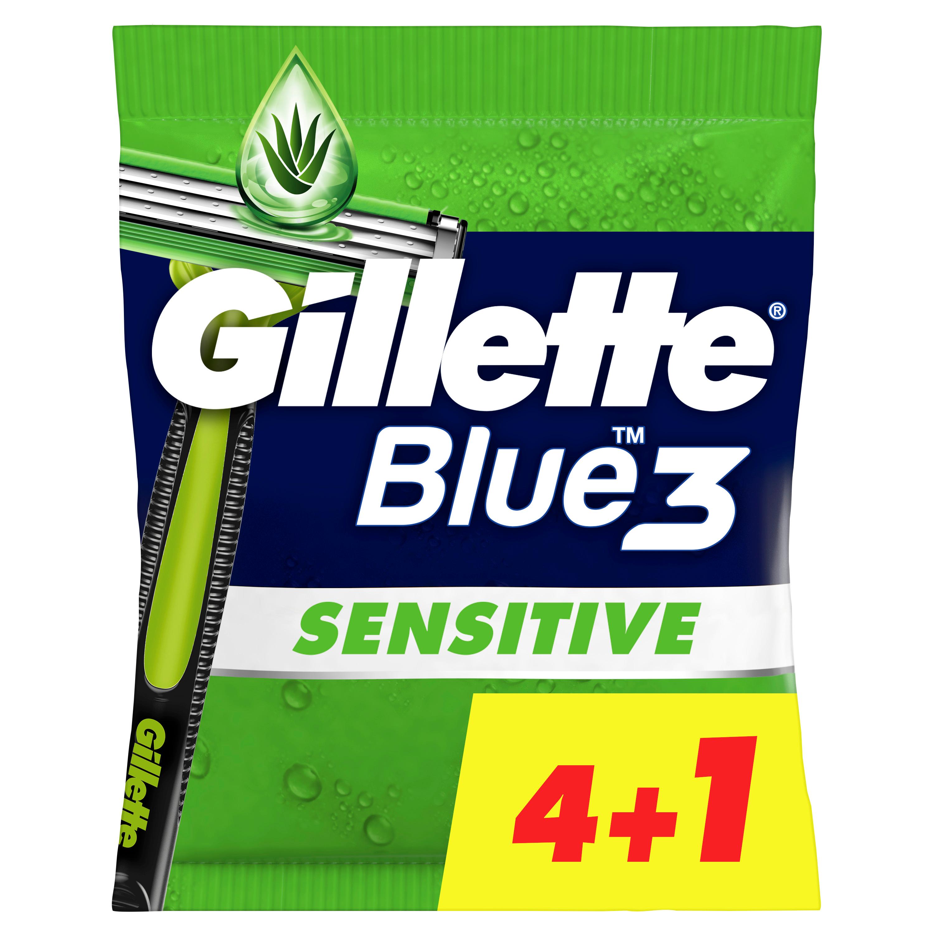 GILLETTE Rasoirs jetables blue3 sensitive 4+1 rasoirs