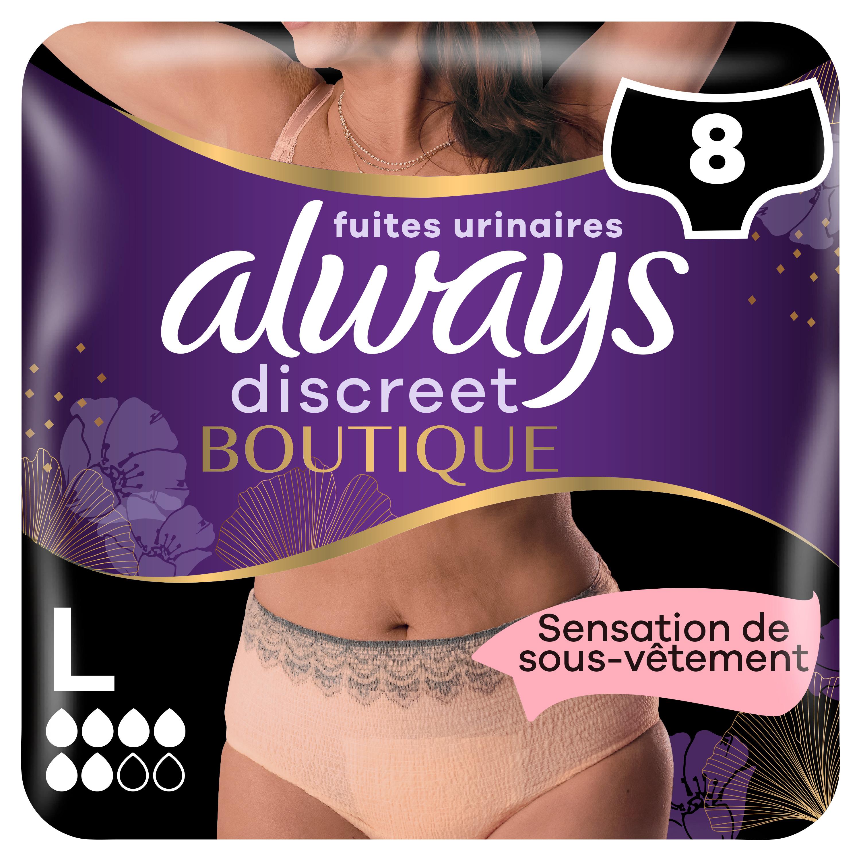 ALWAYS Discreet Culottes fuites urinaires beige taille L 8 culottes