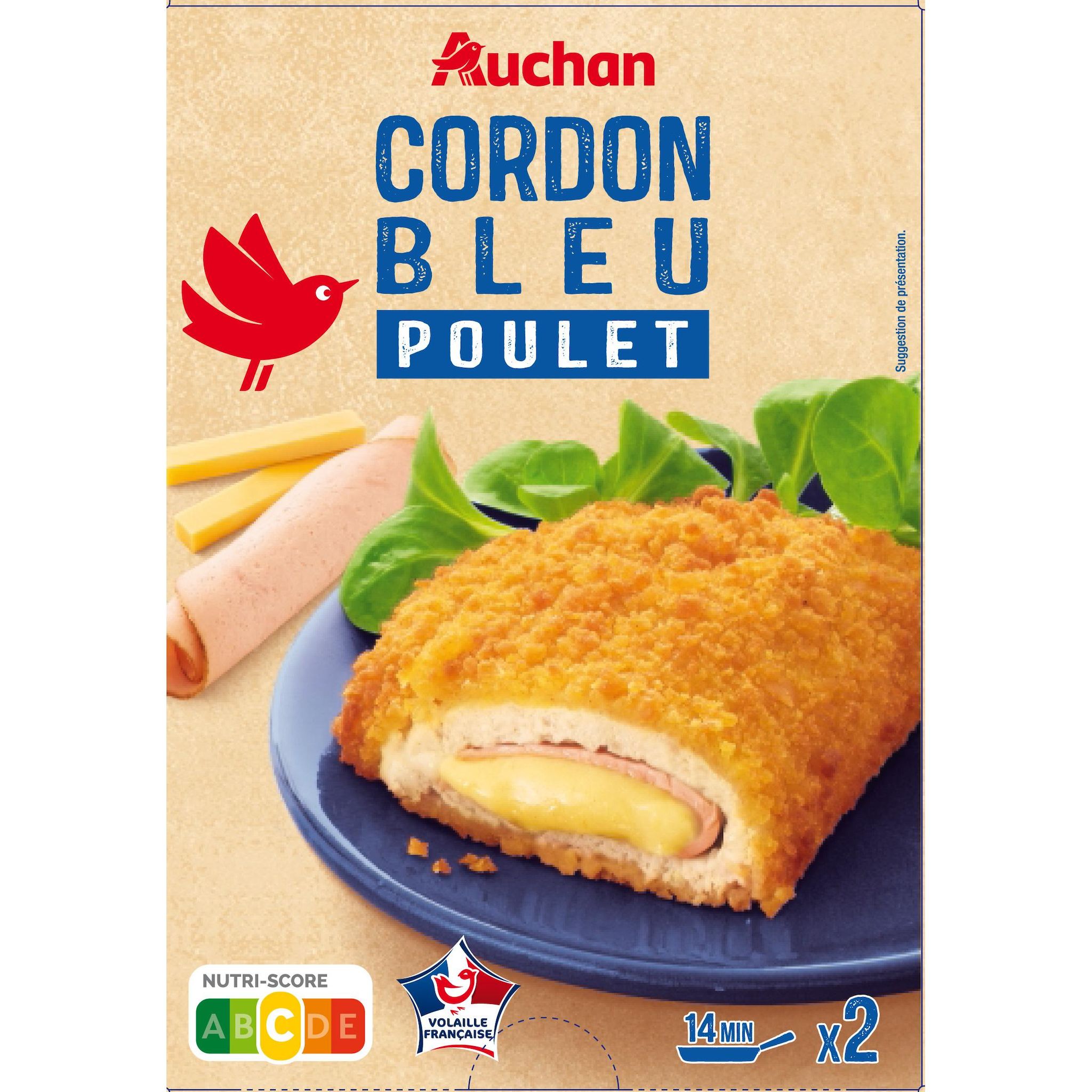 AUCHAN Cordon bleu de poulet 2 pièces 200g
