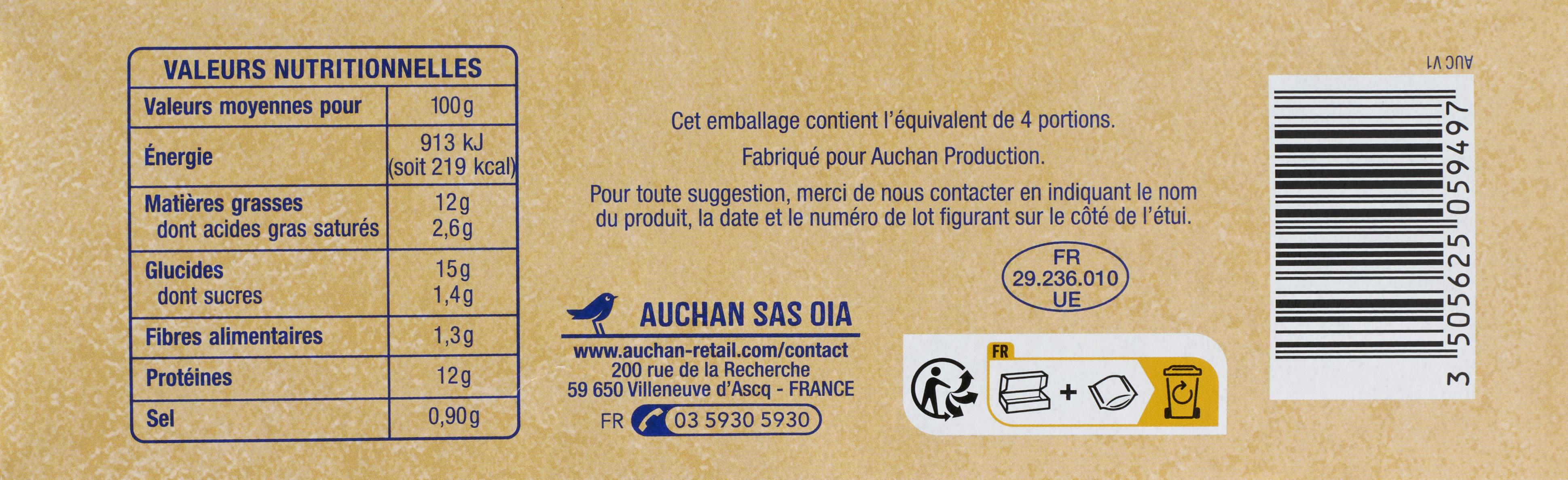 Voir la diapositive 2 : AUCHAN Cordons bleus de poulet 4 pièces 400g