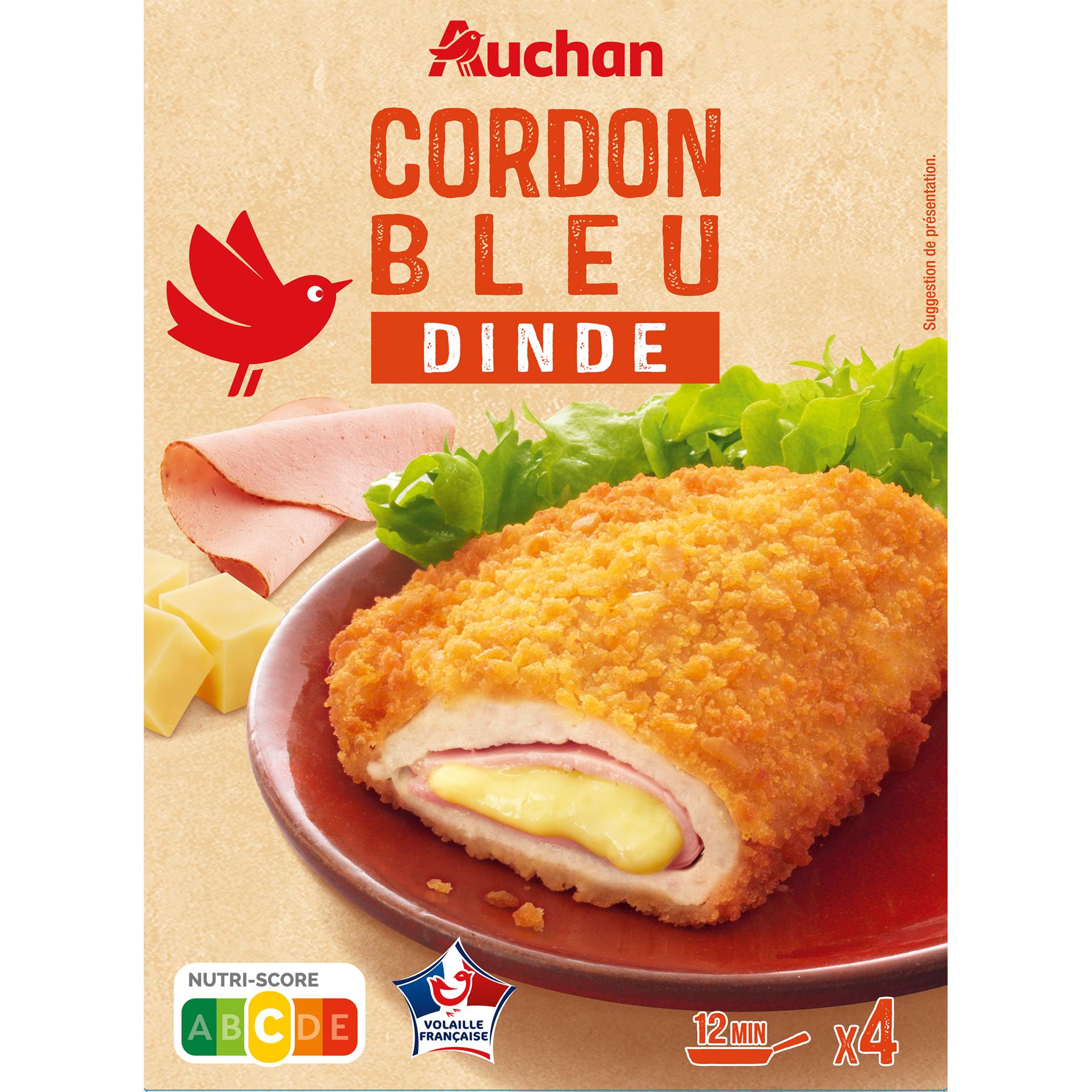 AUCHAN Cordon bleu de dinde pané cuit 400g
