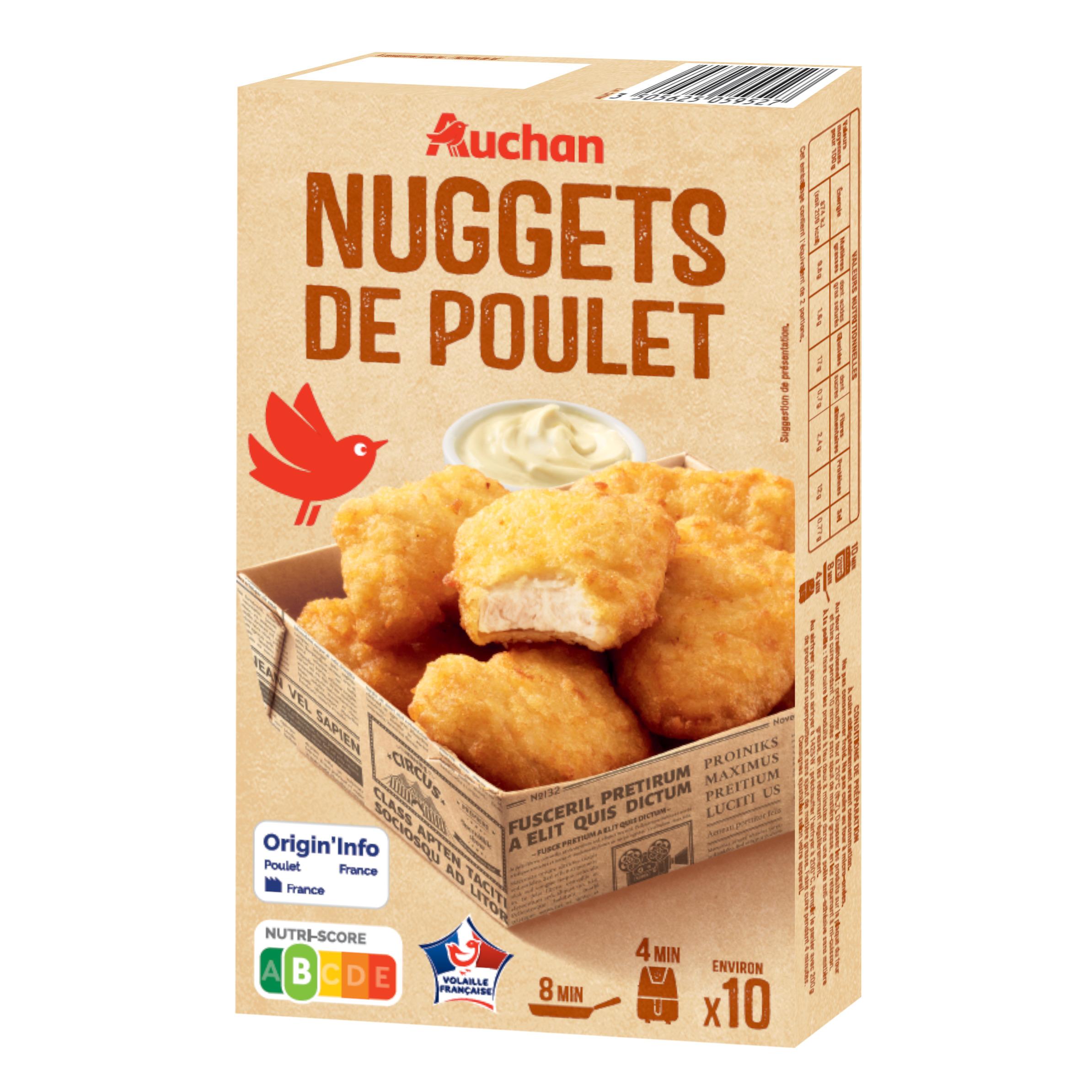 AUCHAN Nuggets de poulet Env 10 pièces 200g
