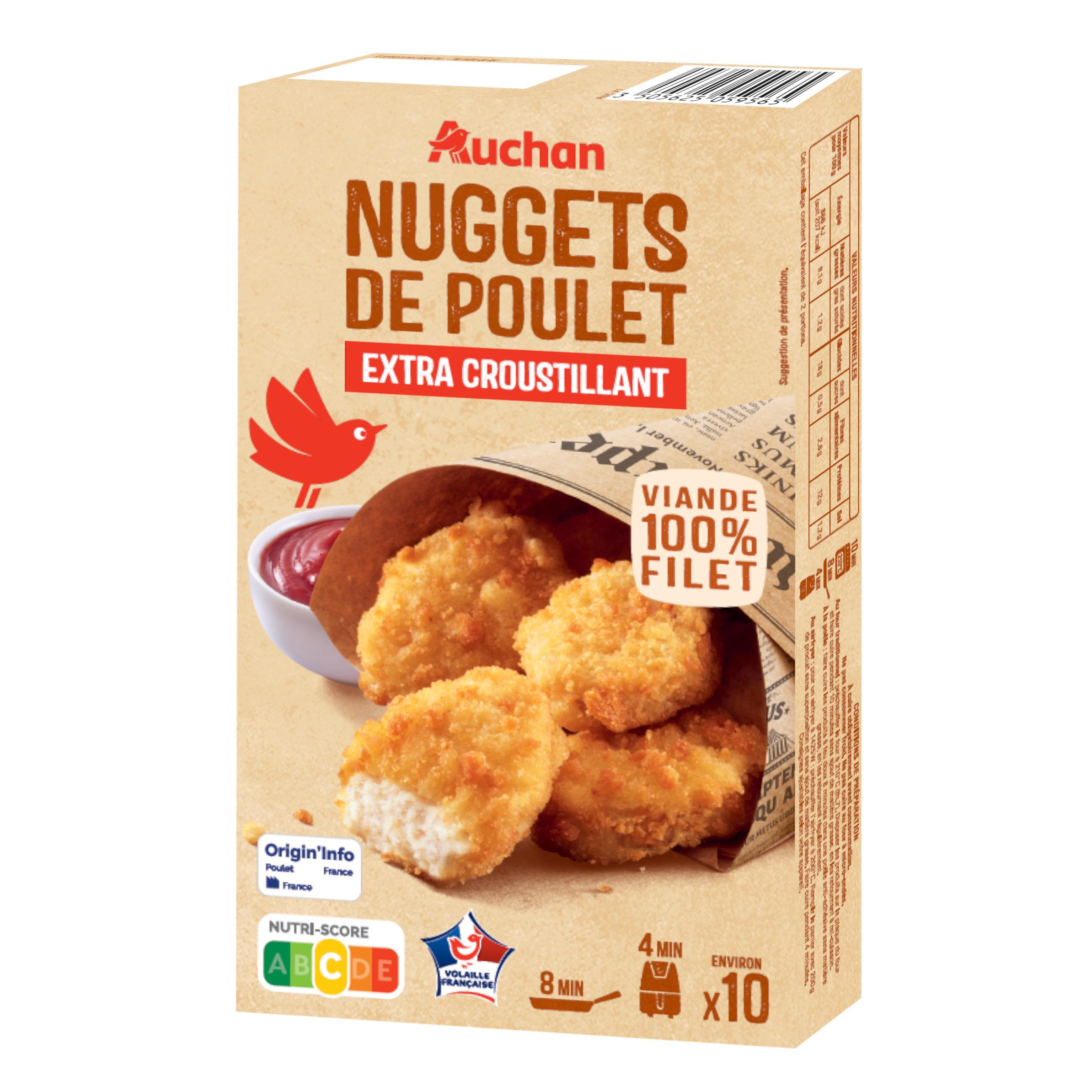 AUCHAN Nuggets de poulet extra croustillant 200g