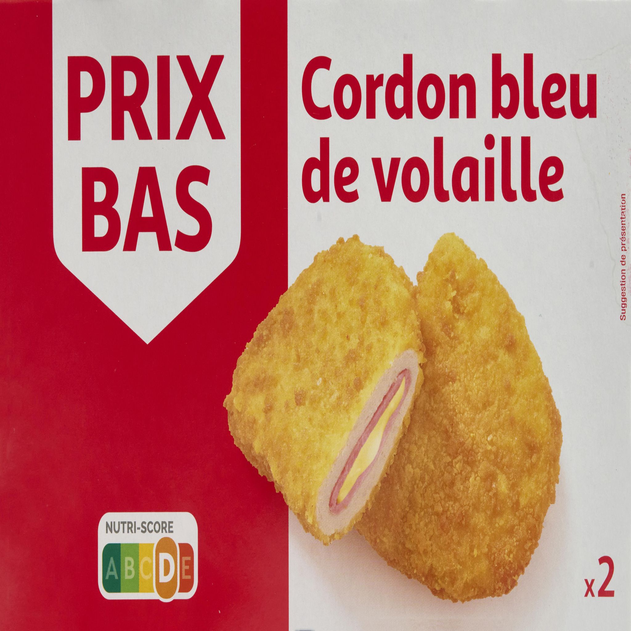 PRIX BAS Cordon bleu de volaille 2 pièces 200g