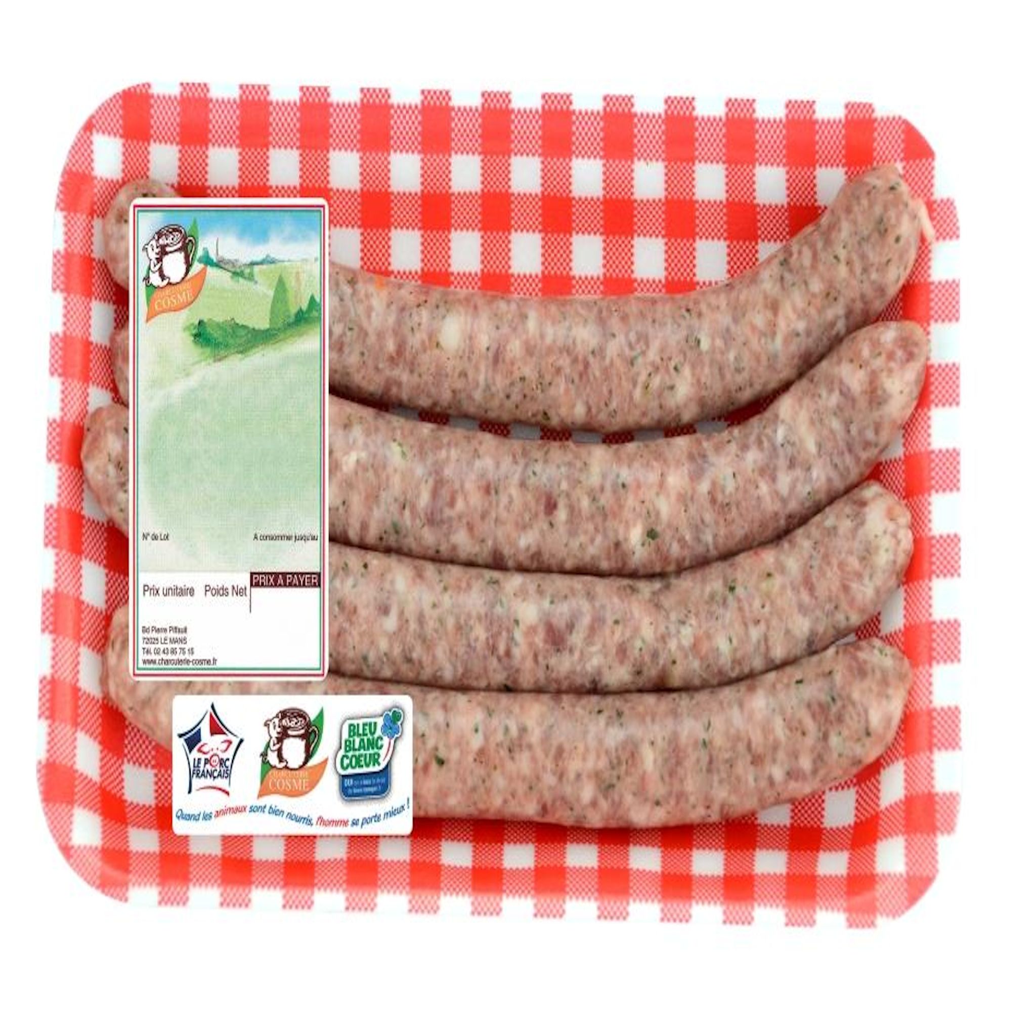 CHARCUTERIE COSME Chipolatas persillées 4 pièces 260g