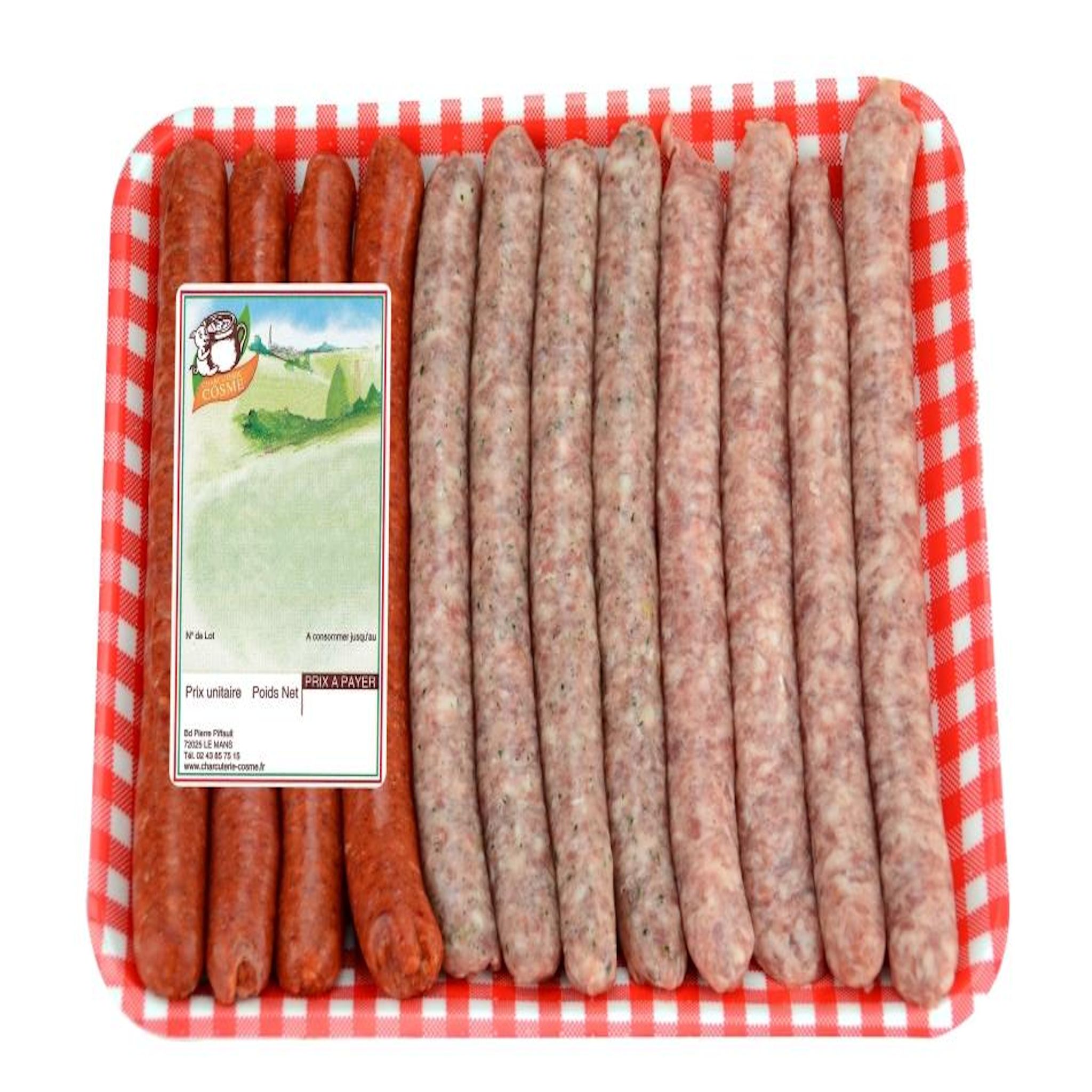 CHARCUTERIE COSME Plateau saucisserie 12 pièces 800g