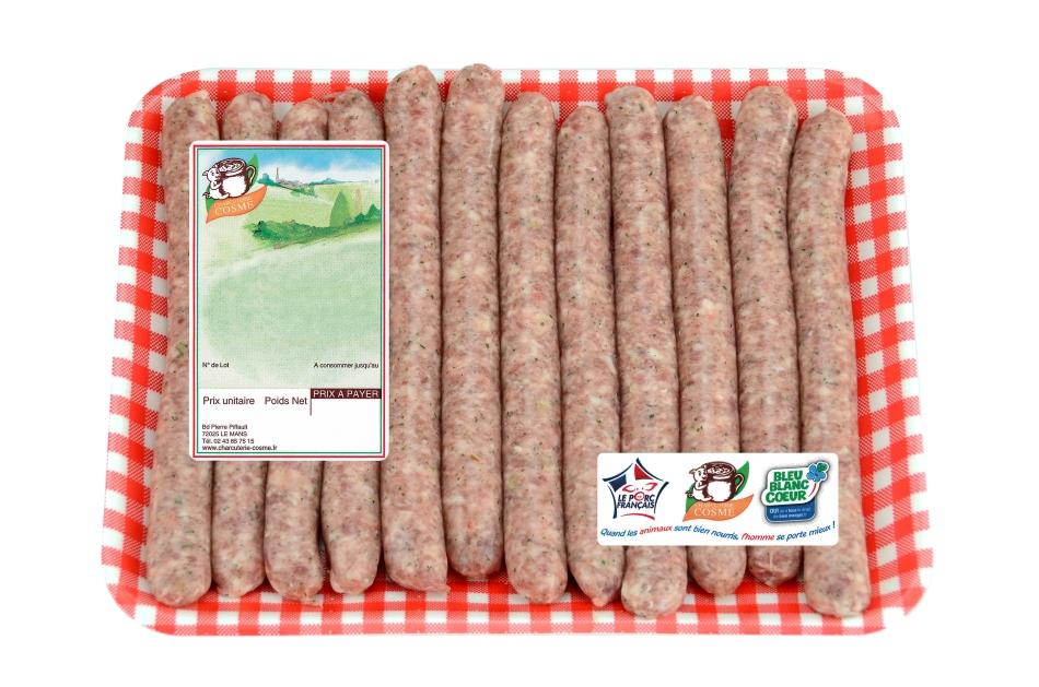 CHARCUTERIE COSME Chipolatas persillées 12 pièces 800g