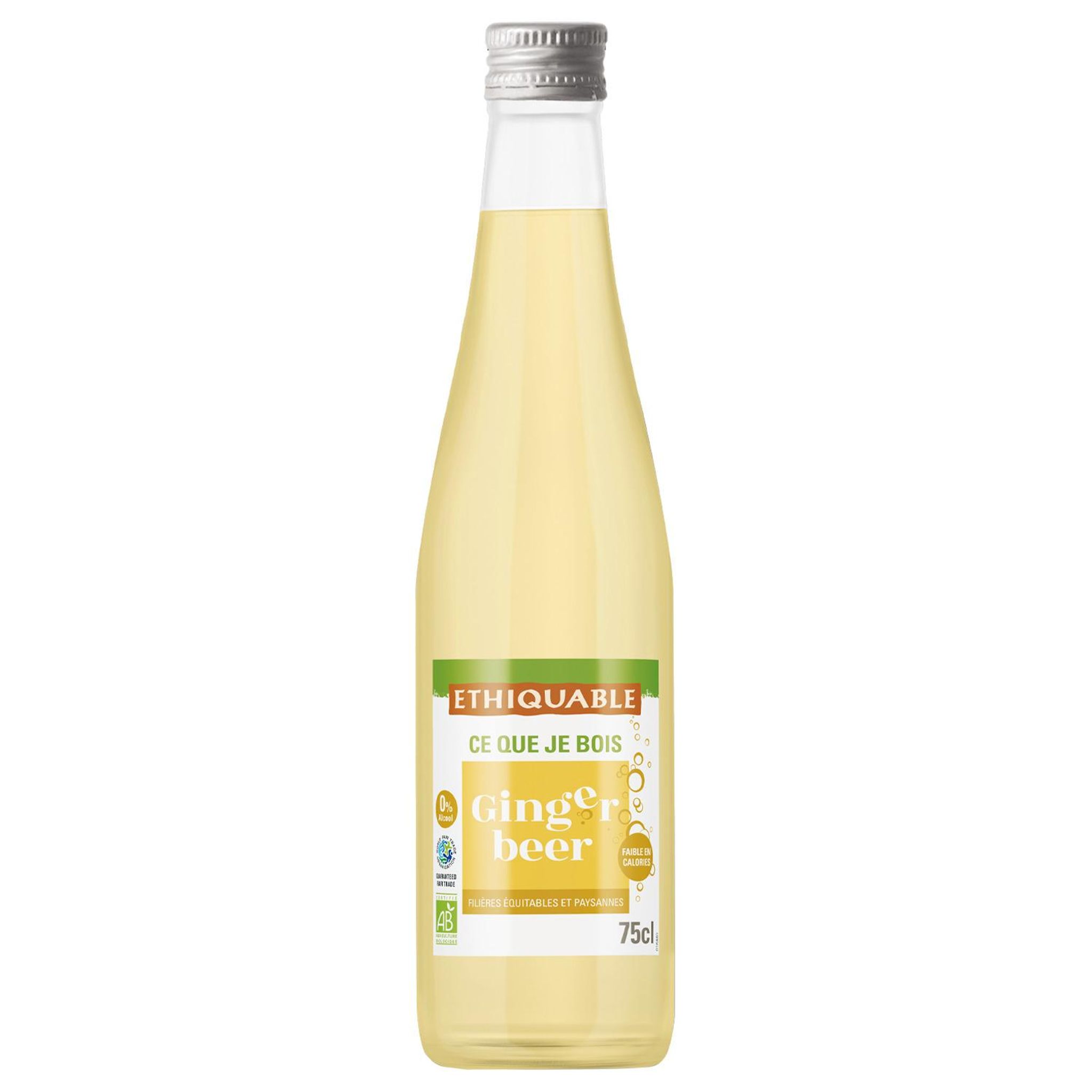 ETHIQUABLE Boisson ginger beer au gingembre et citron bio 75cl