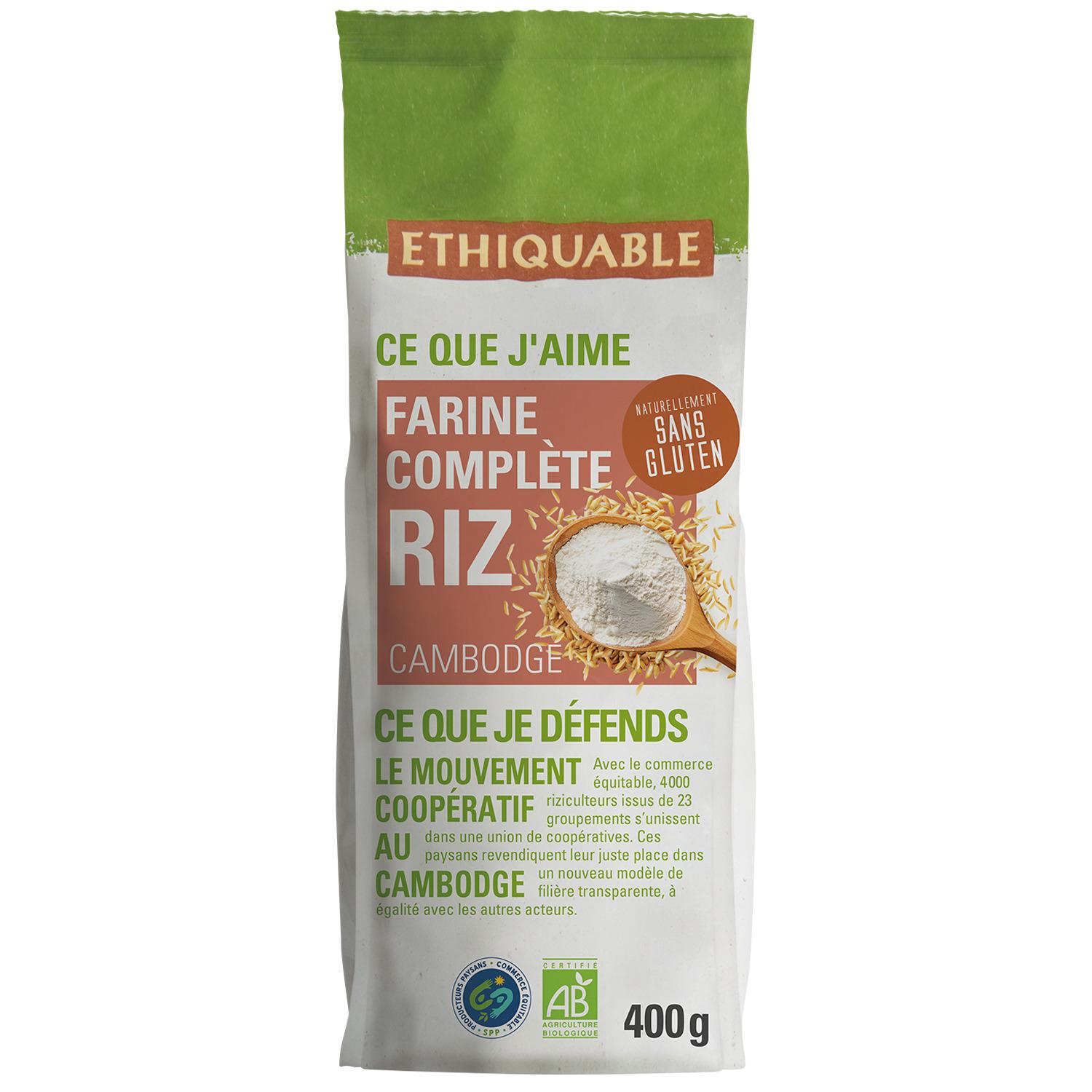 ETHIQUABLE Farine complète de riz sans gluten bio 400g