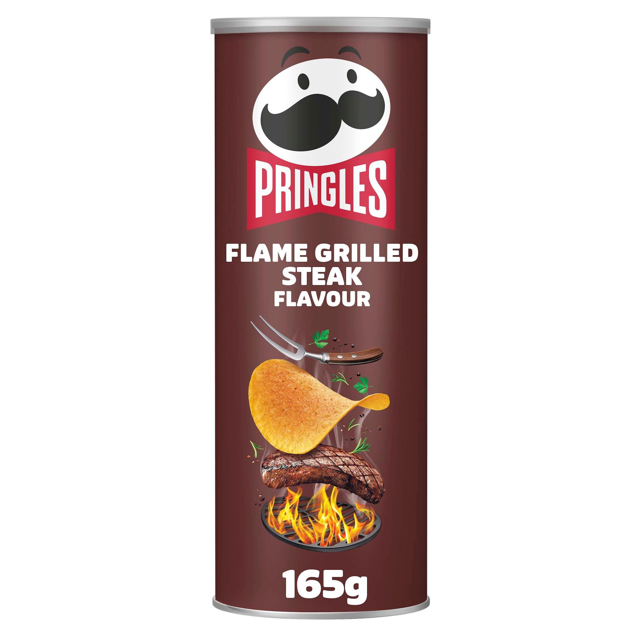 PRINGLES Chips tuiles goût steak grillé à la flamme 165g