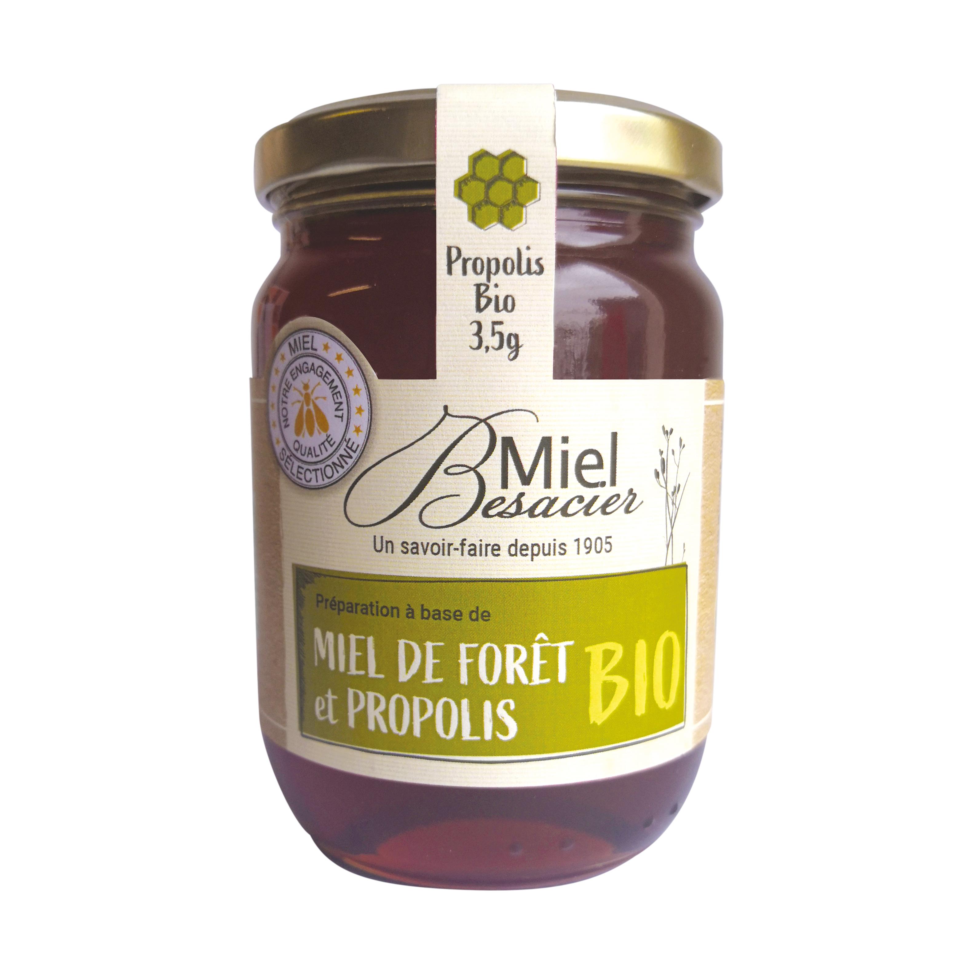 MIEL BESACIER Miel de forêt et propolis bio 350g