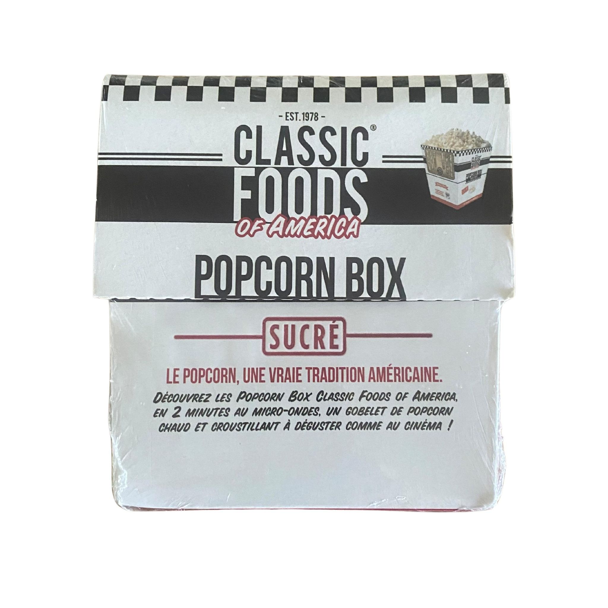 CLASSIC FOODS OF AMERICA Popcorn sucré prêt à déguster après quelques minutes au micro-ondes 90g