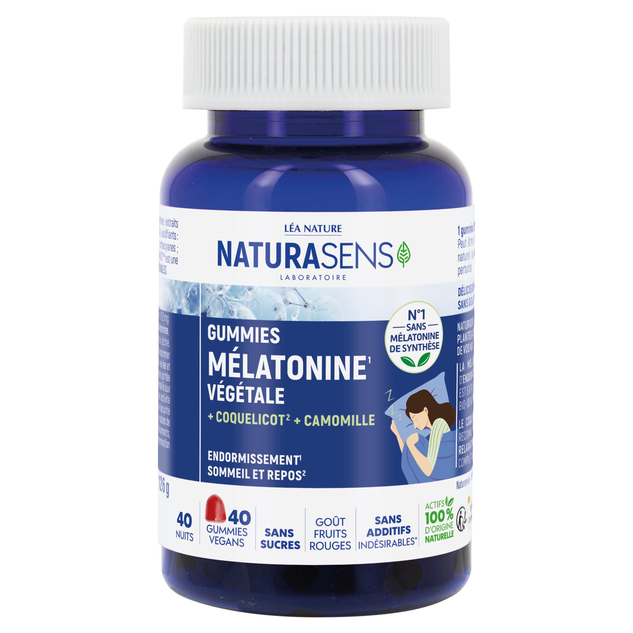 NATURASENS Gummies mélatonine végétale coquelicot et camomille 40 nuits 126g