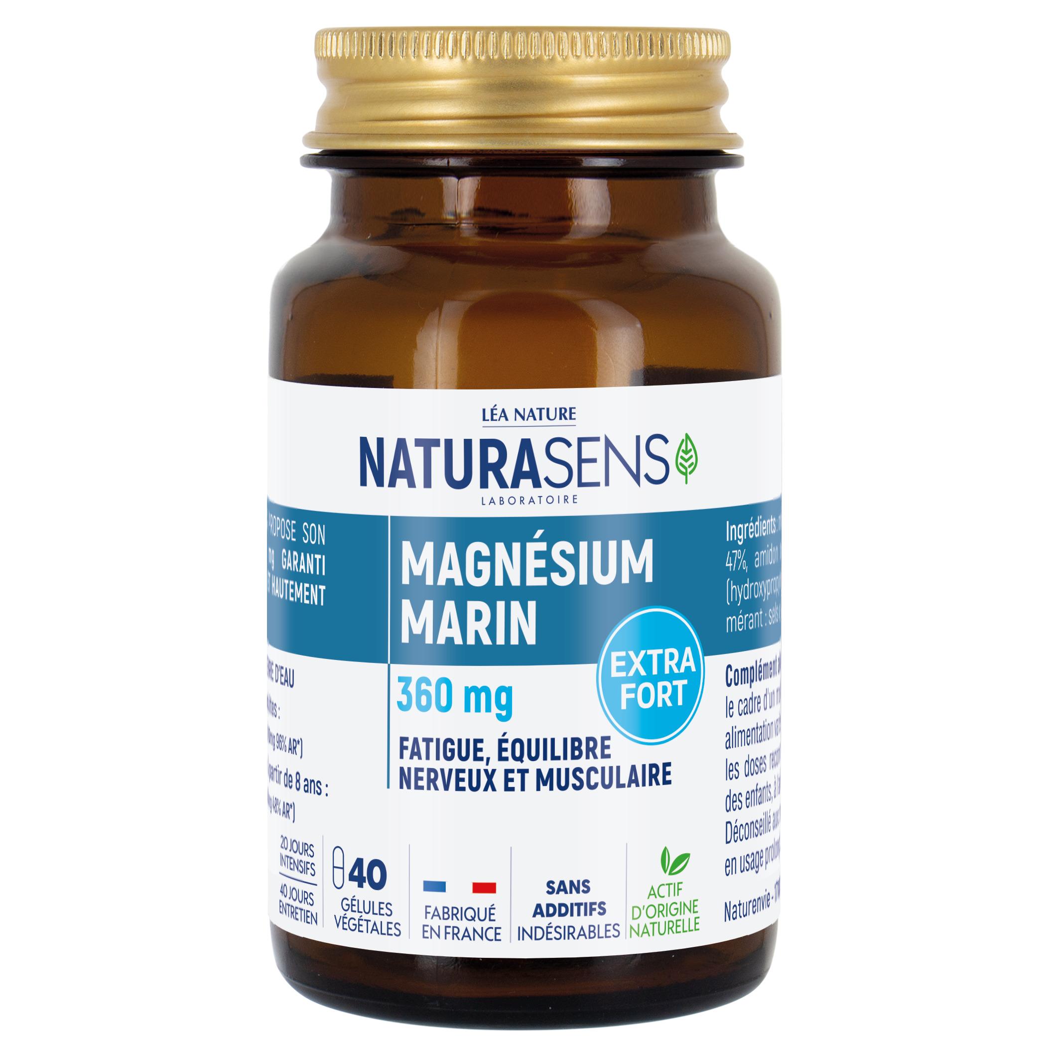 Voir la diapositive 2 : NATURASENS Magnésium marin 360mg extra fort 26g