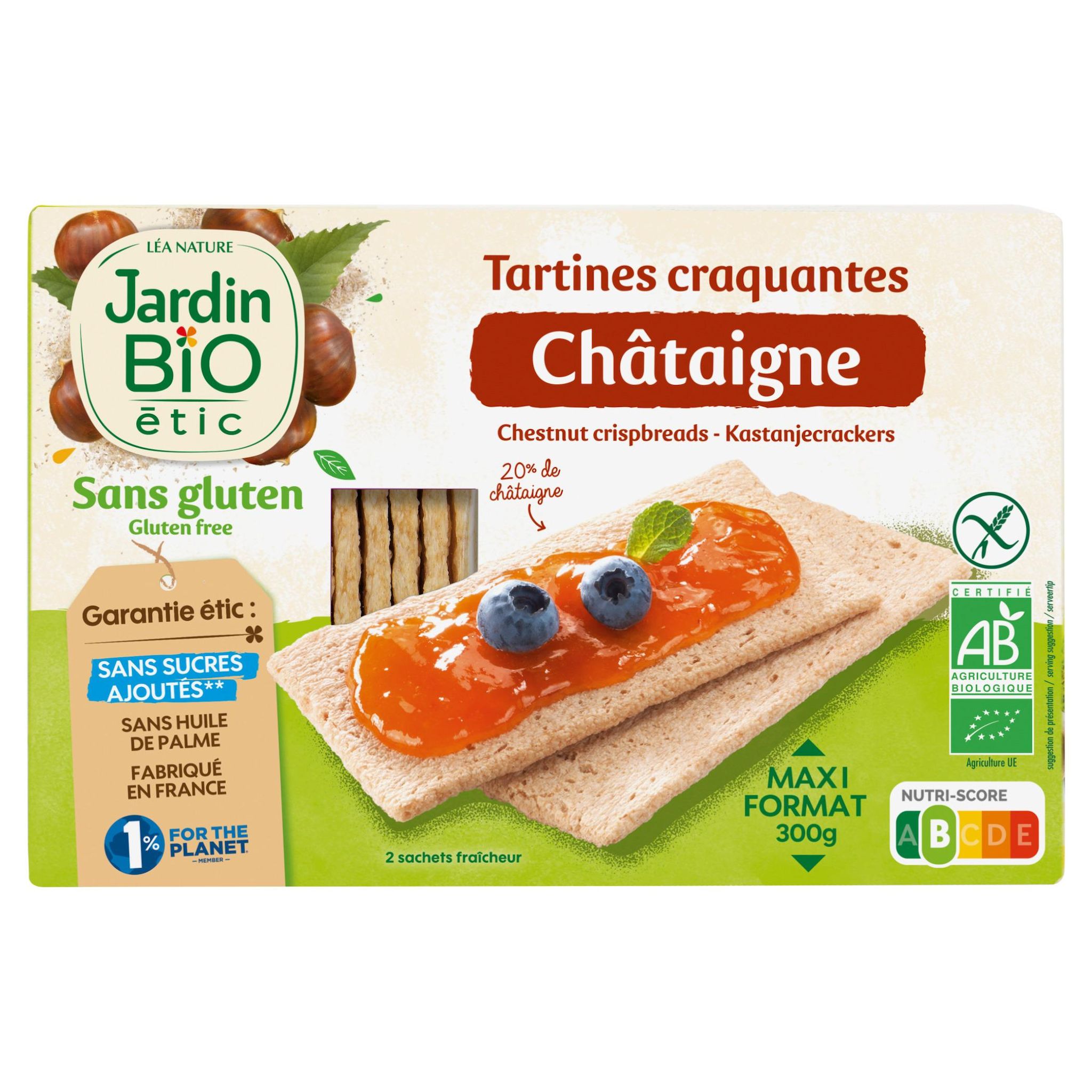 JARDIN BIO Tartines craquantes à la châtaigne sans gluten 300g