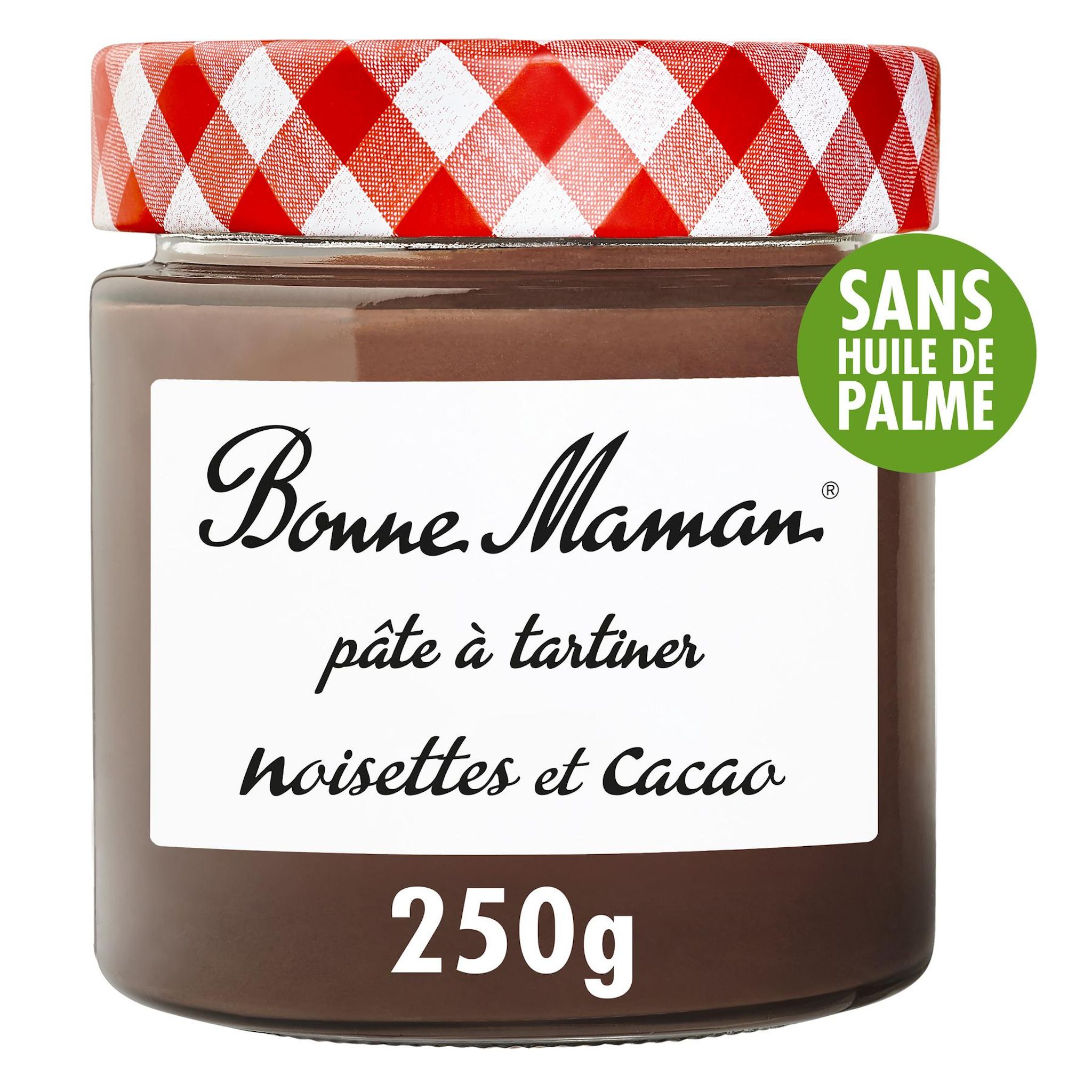 BONNE MAMAN Pâte à tartiner à la noisettes et au cacao sans huile de palme 250g