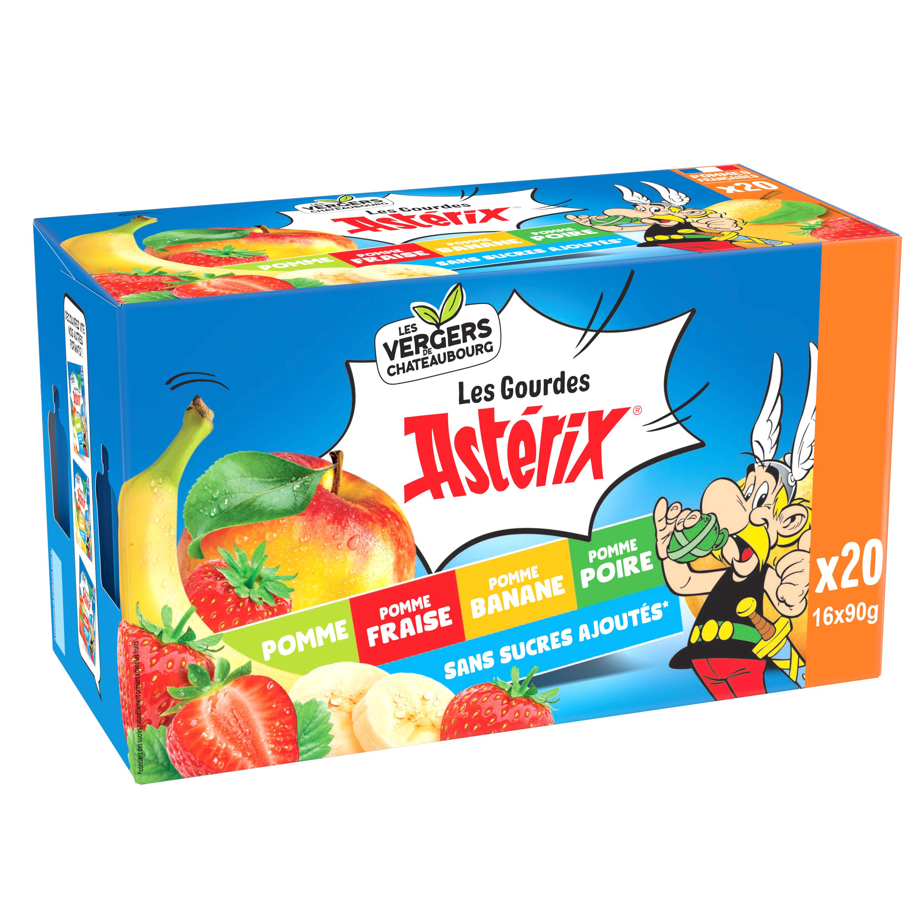 LES VERGERS DE CHATEAUBOURG Gourde de compotes de pomme banane poire fraise sans sucres ajoutés