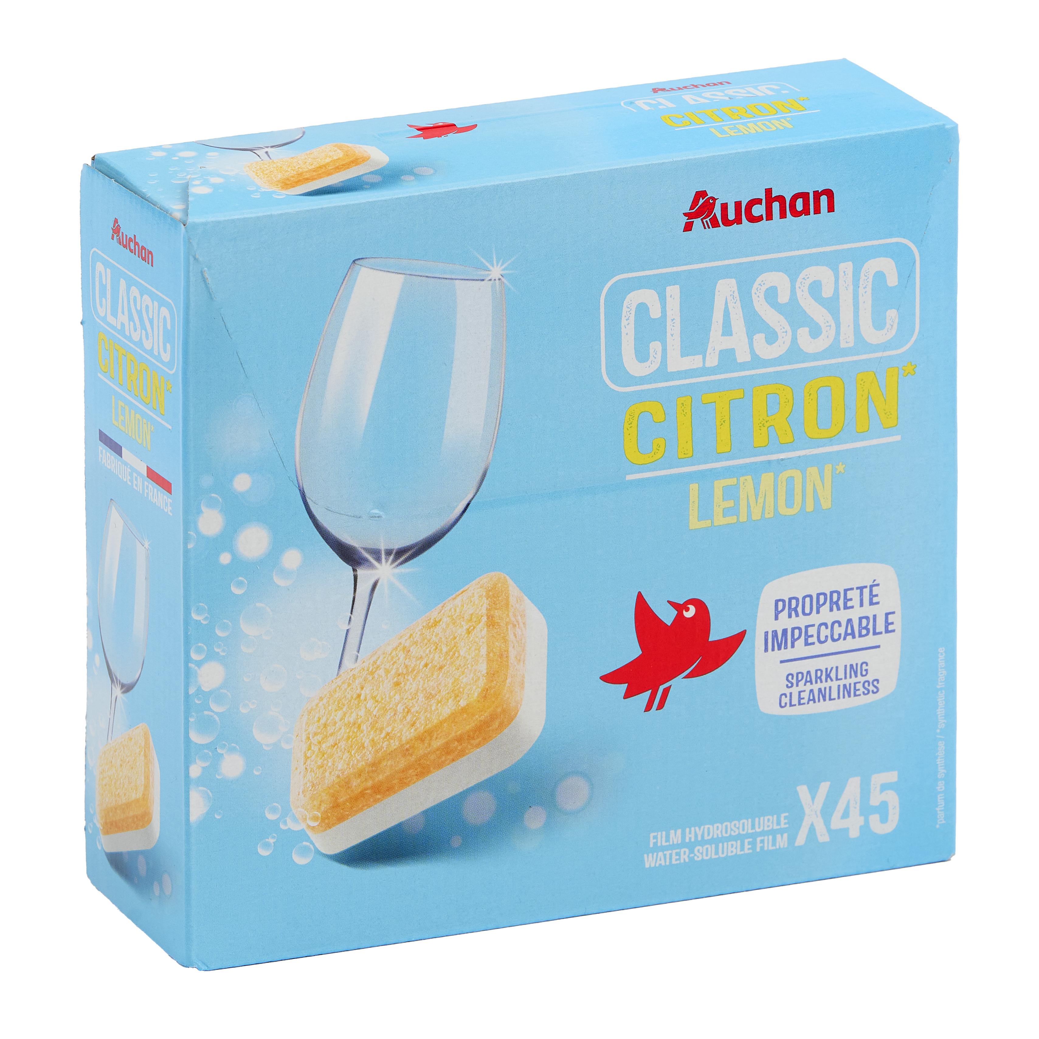 Voir la diapositive 3 : AUCHAN Tablettes lave-vaisselle citron 45 tablettes