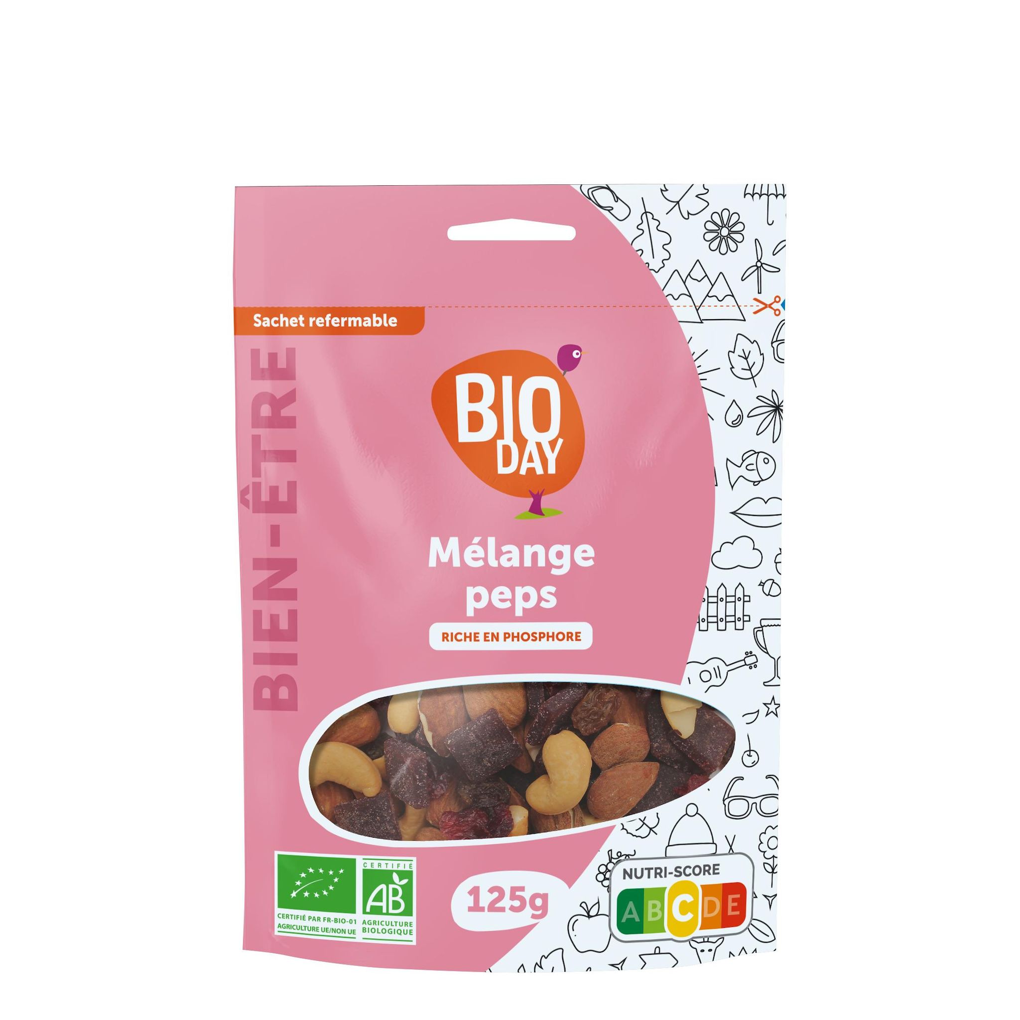 BIODAY Mélange peps riche en phosphore bio 125g