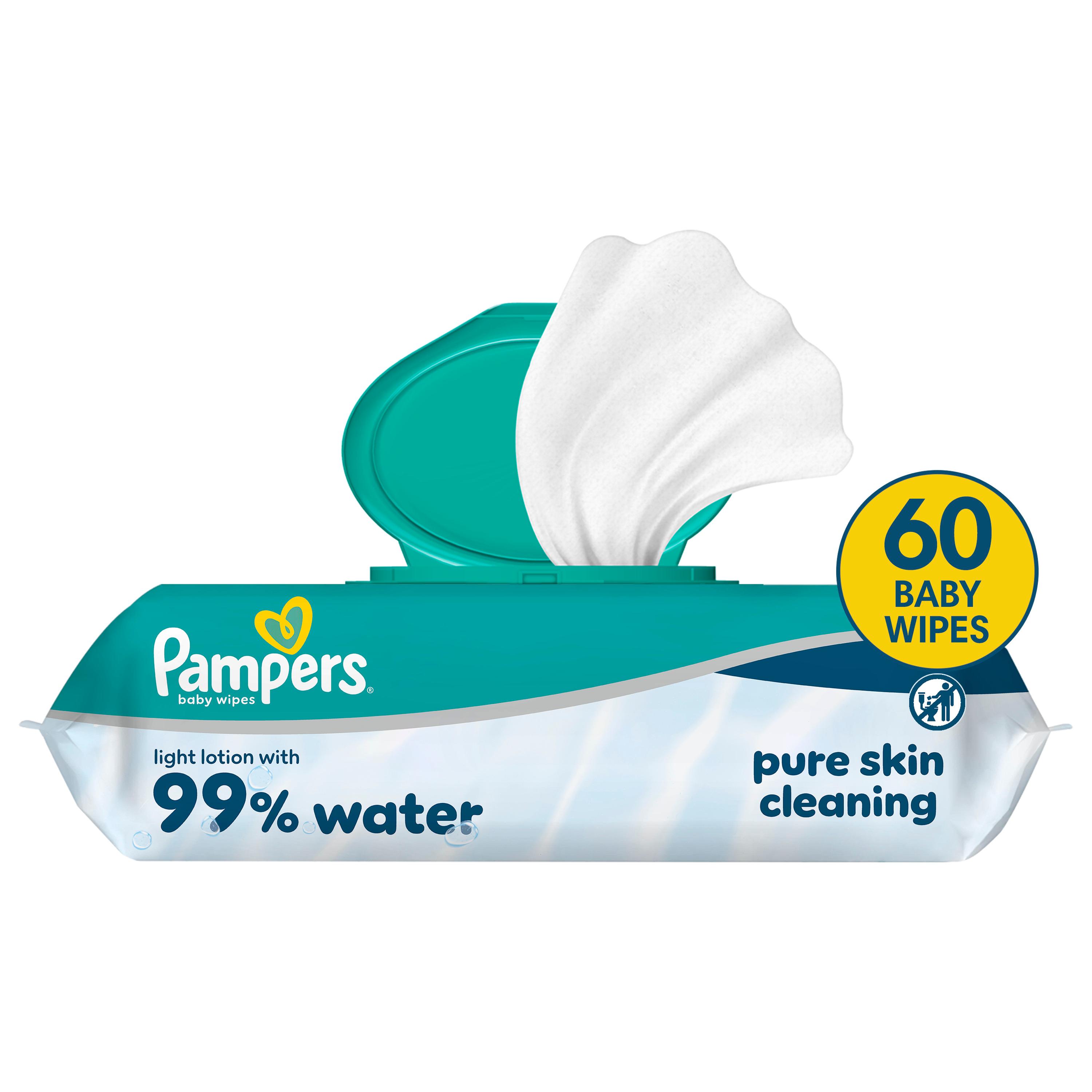 PAMPERS Aqua Pure lingettes pour bébé 60 lingettes