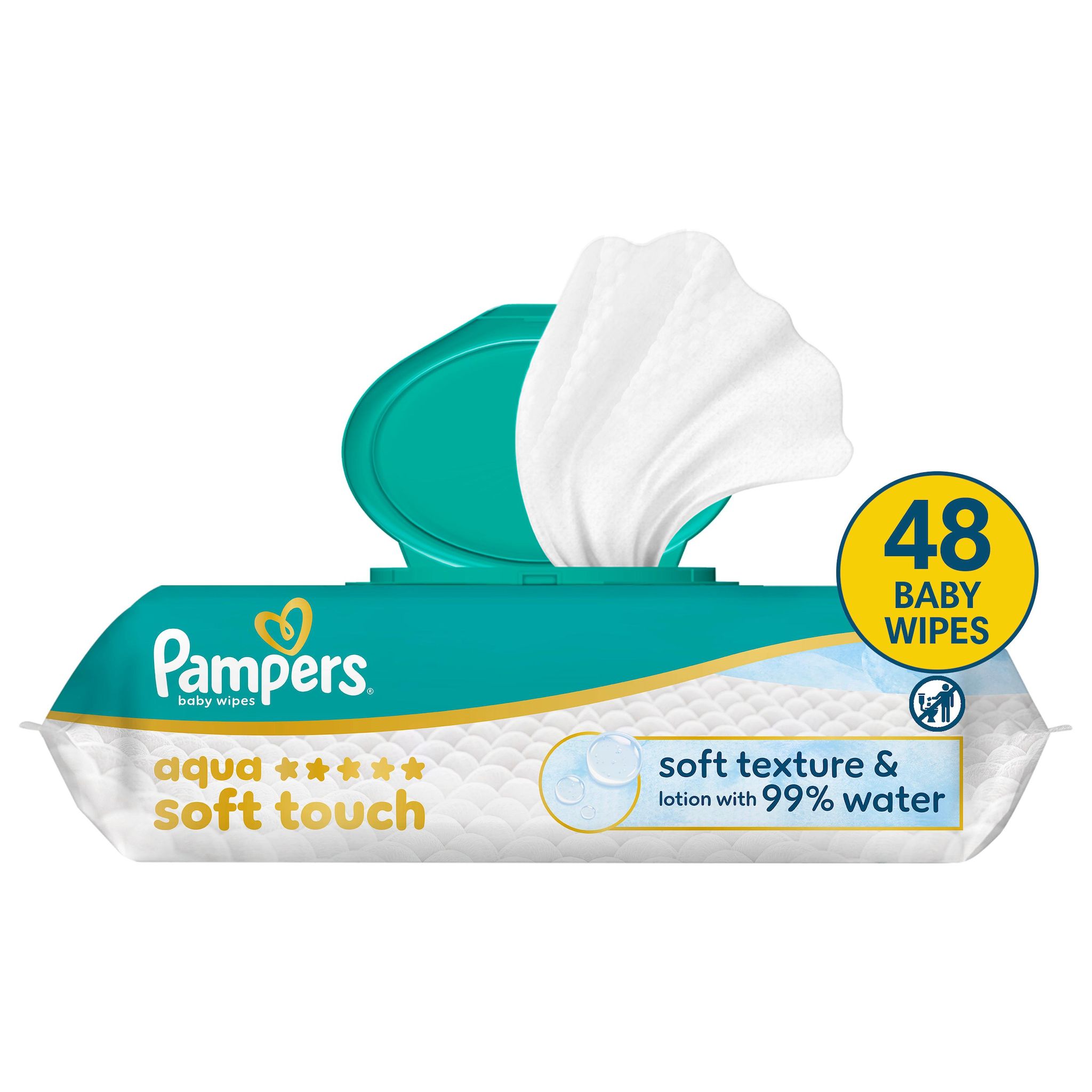 PAMPERS Aqua lingettes nettoyantes pour bébé 12x48 lingettes