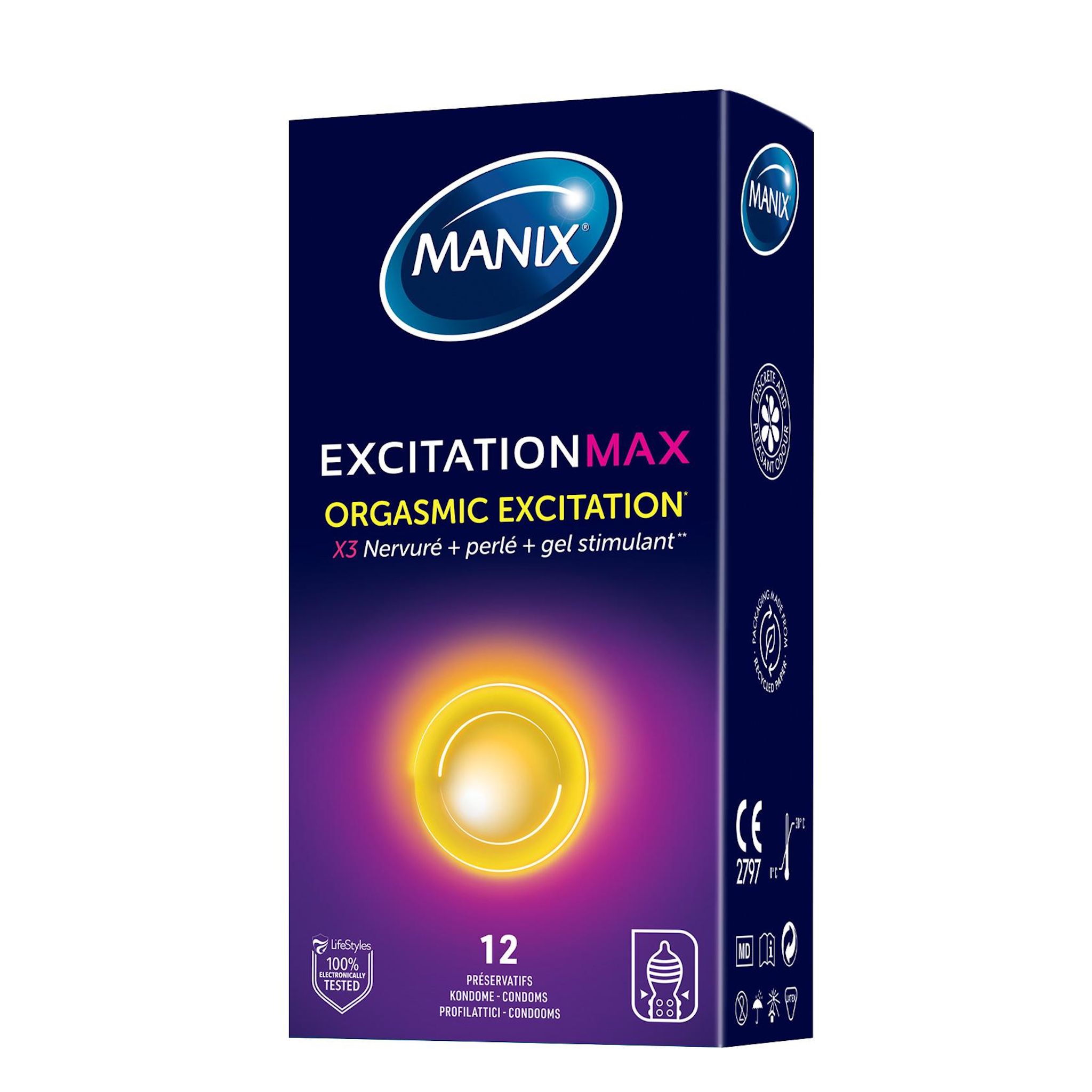 MANIX Excitation max préservatifs orgasmic excitation 12 préservatifs