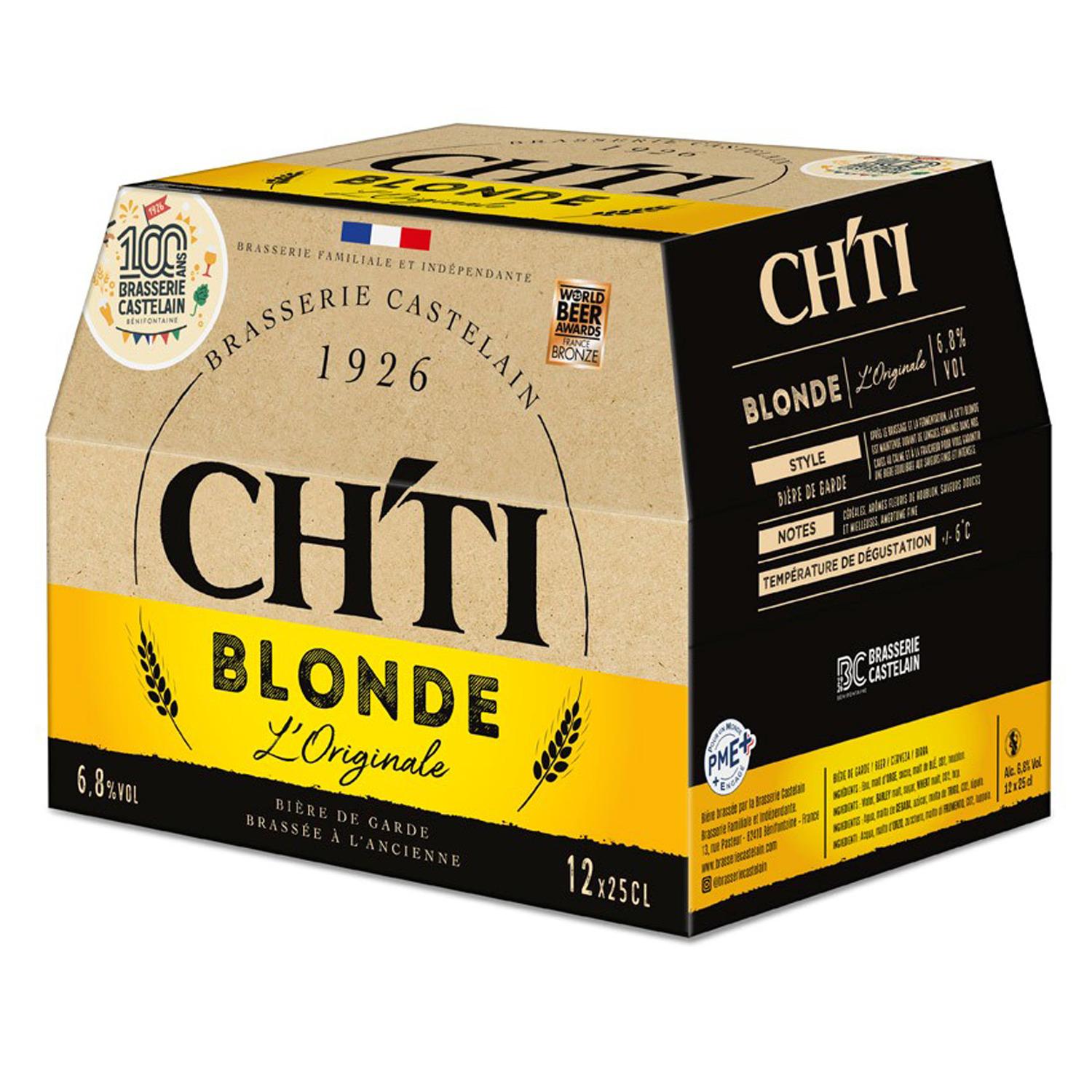 CH'TI Bière blonde originale 6,8% 12x25cl