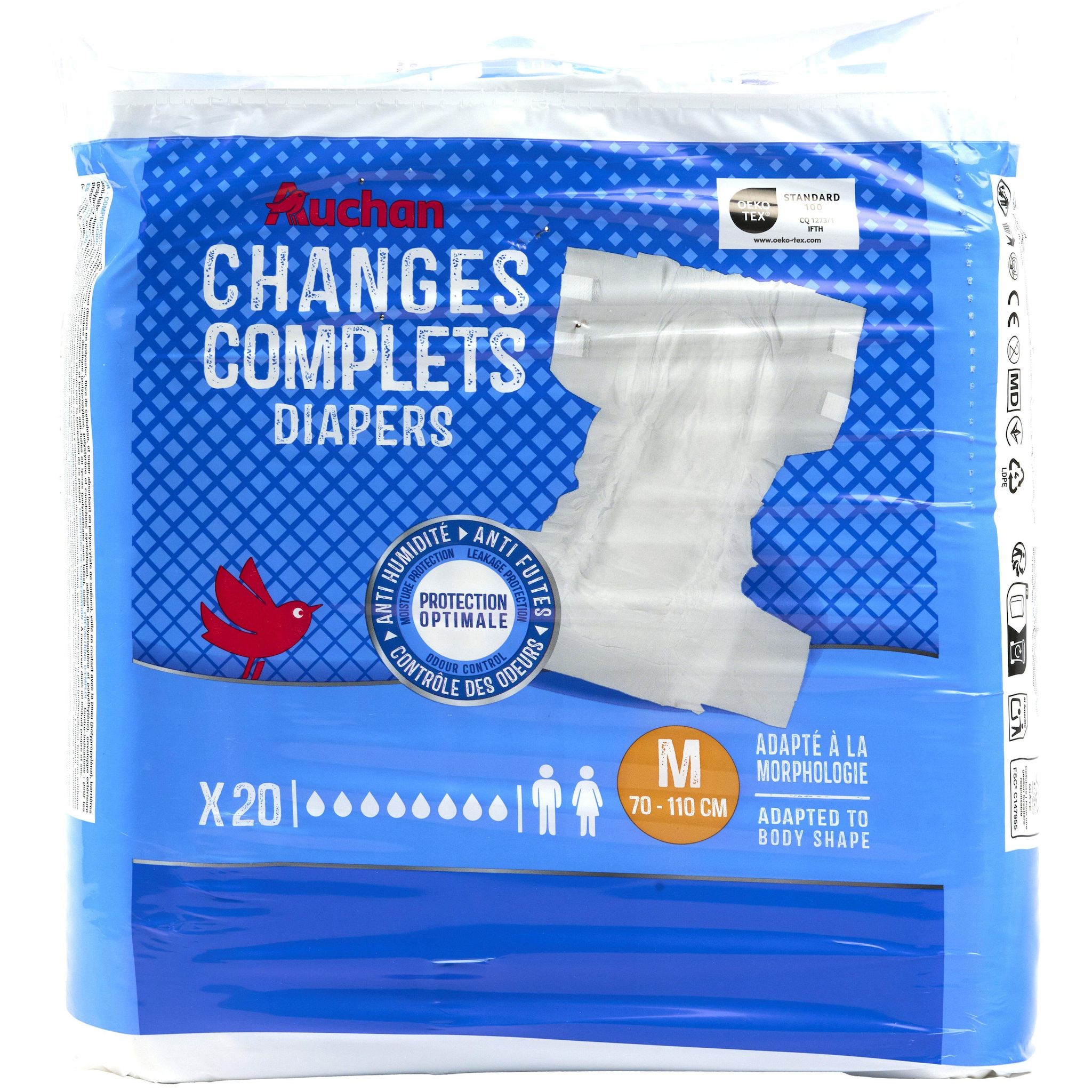 AUCHAN Changes complets taille M 20 changes