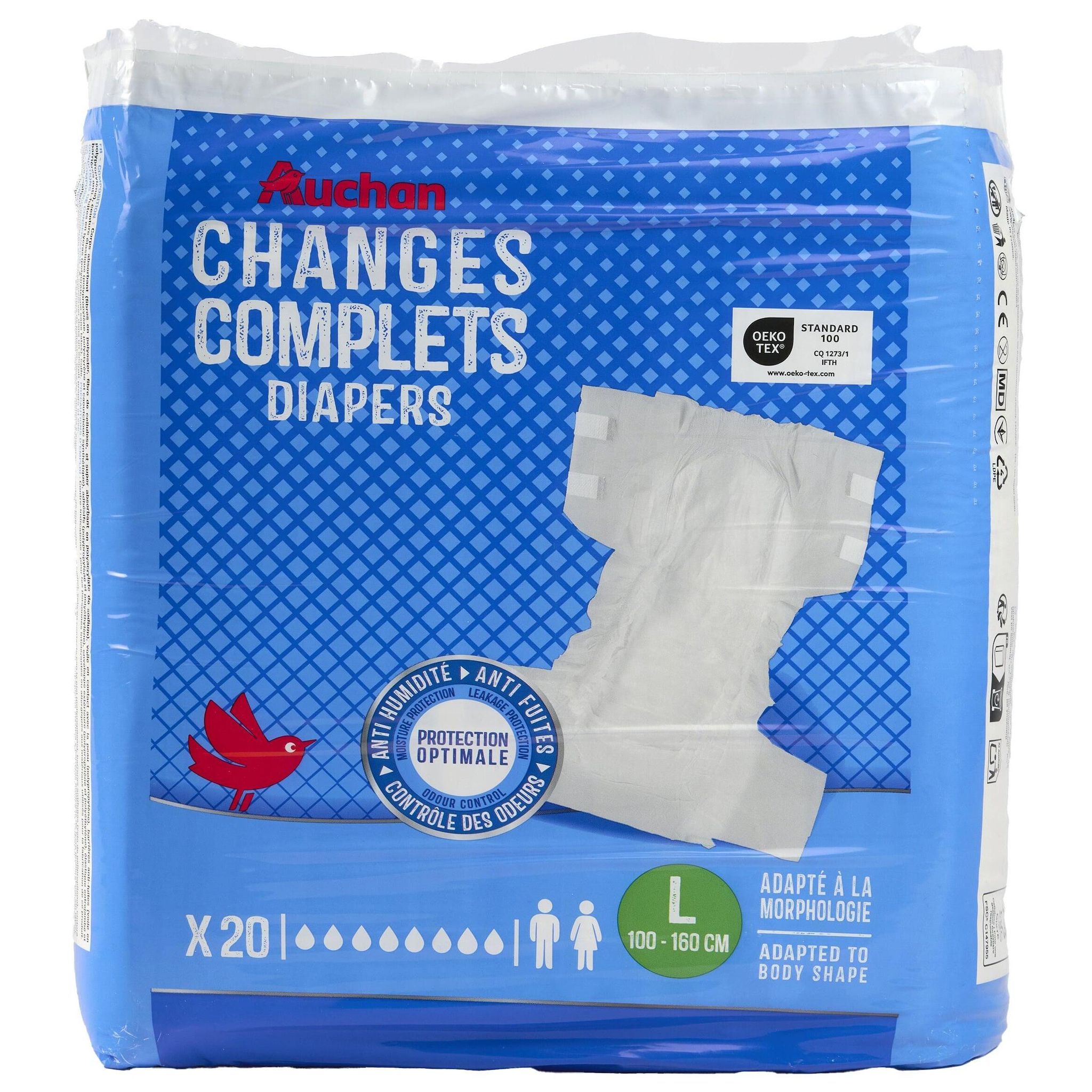 AUCHAN Changes complets taille L 20 changes