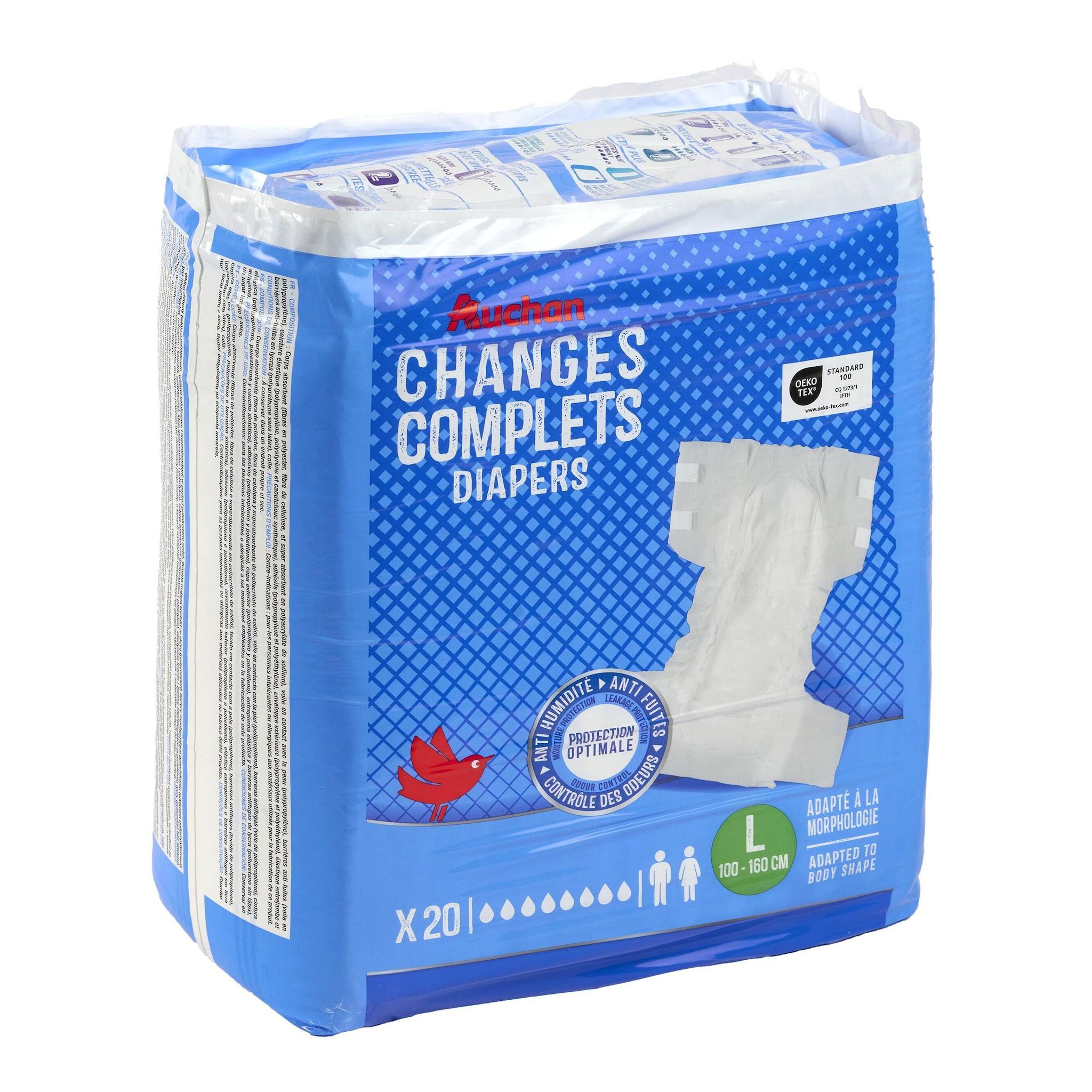 Voir la diapositive 2 : AUCHAN Changes complets taille L 20 changes