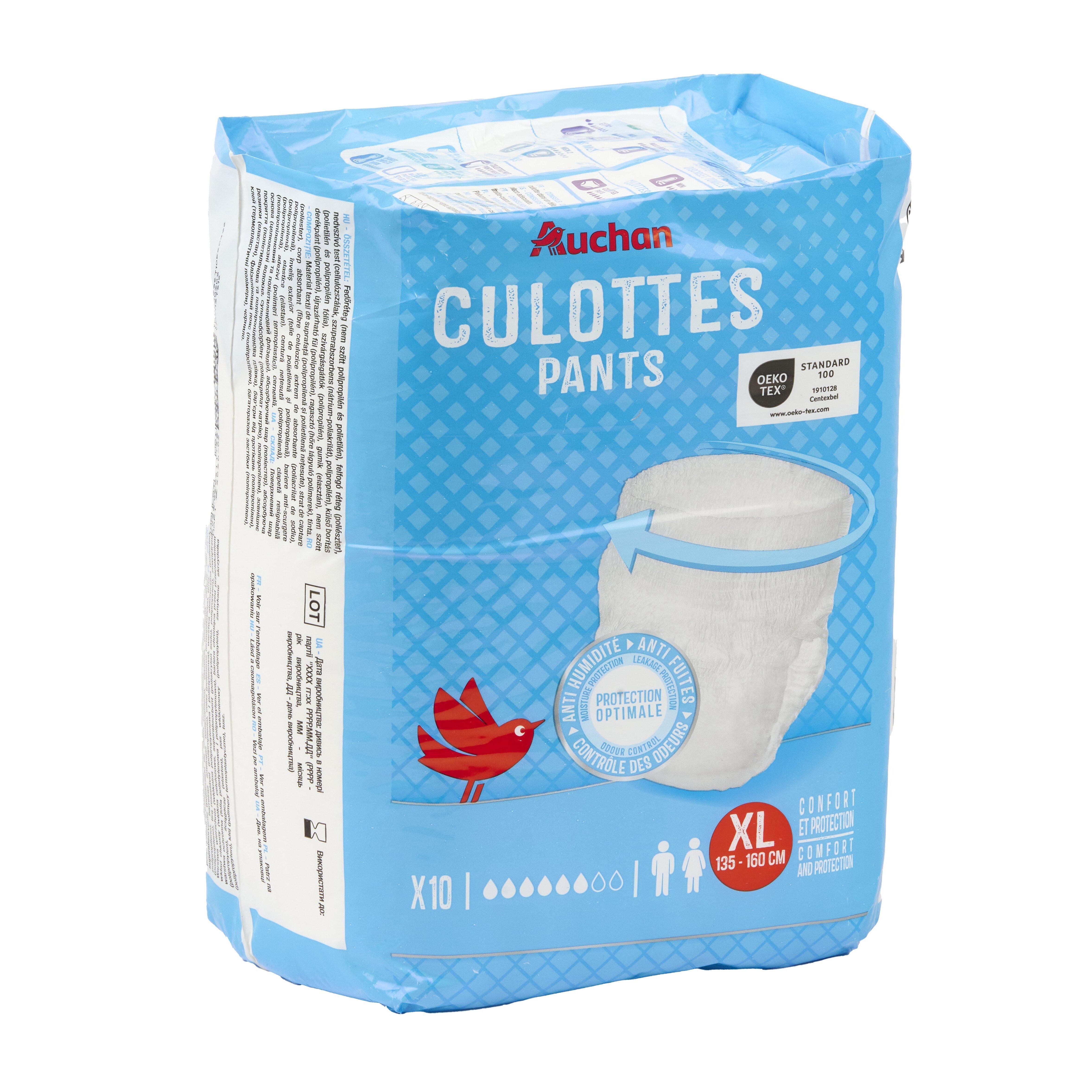 Voir la diapositive 4 : AUCHAN Culottes incontinence taille XL 10 pièces