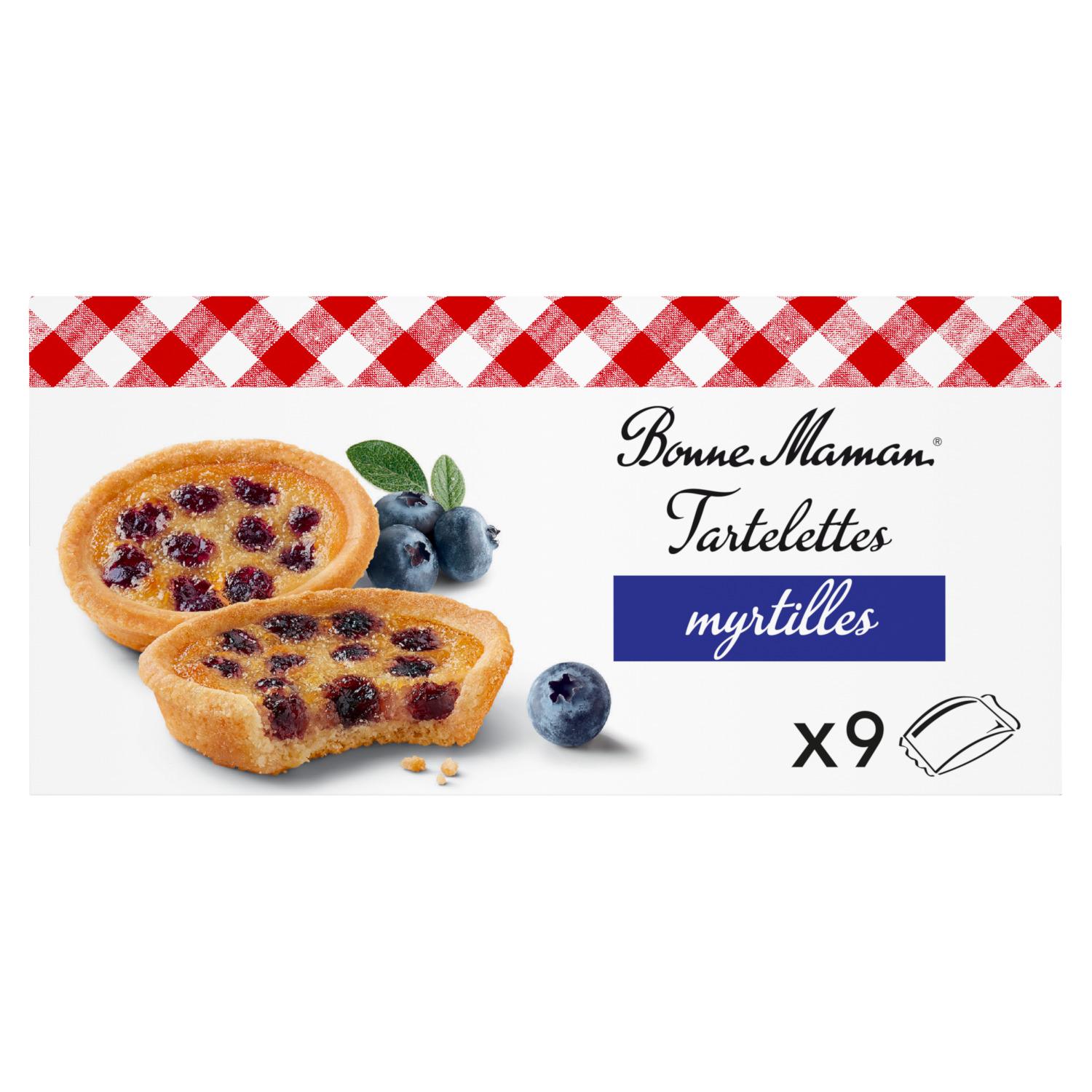 BONNE MAMAN Tartelettes moelleuses à la myrtille 9 tartelettes 135g