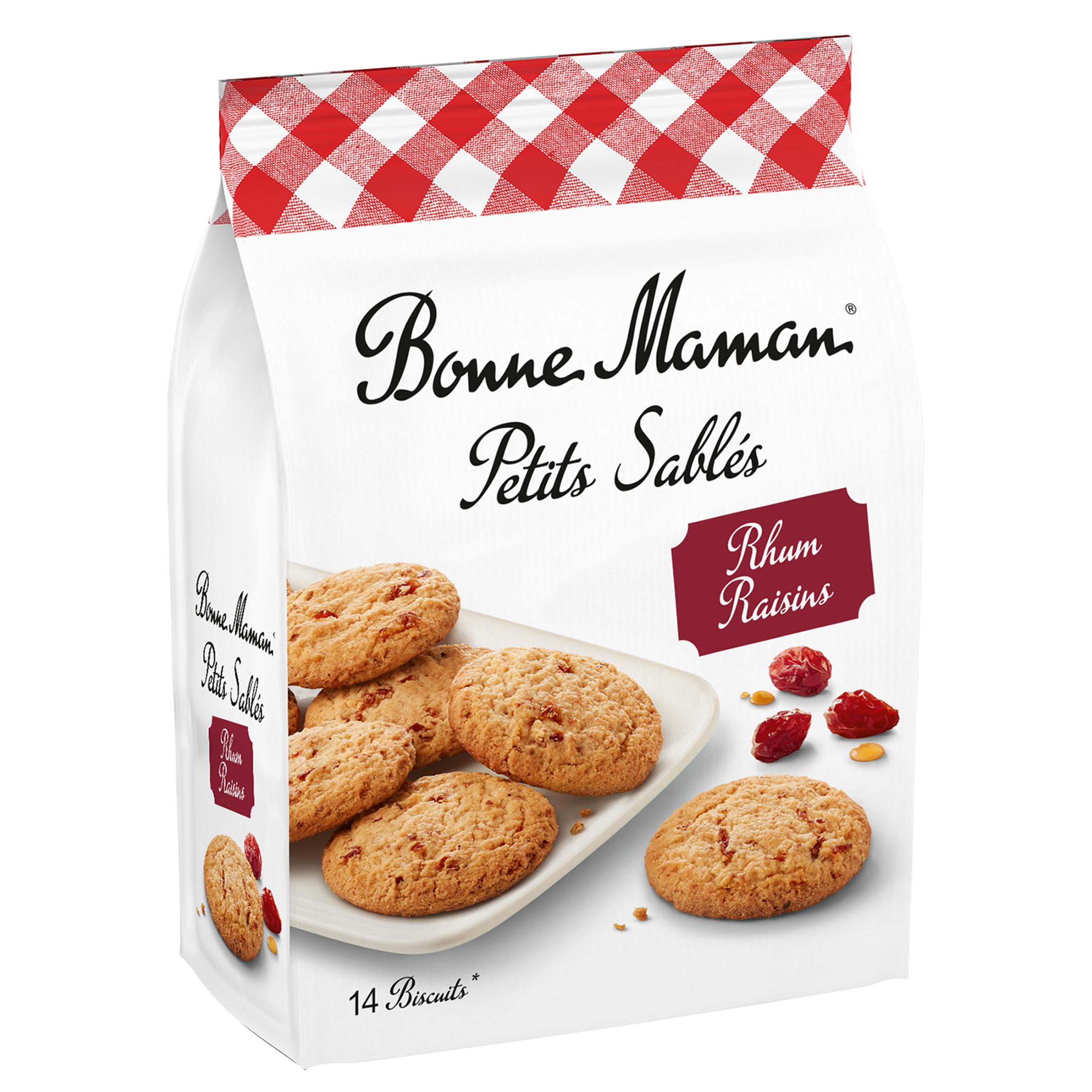 BONNE MAMAN Biscuits sablés au rhum raisin 14 biscuits 150g