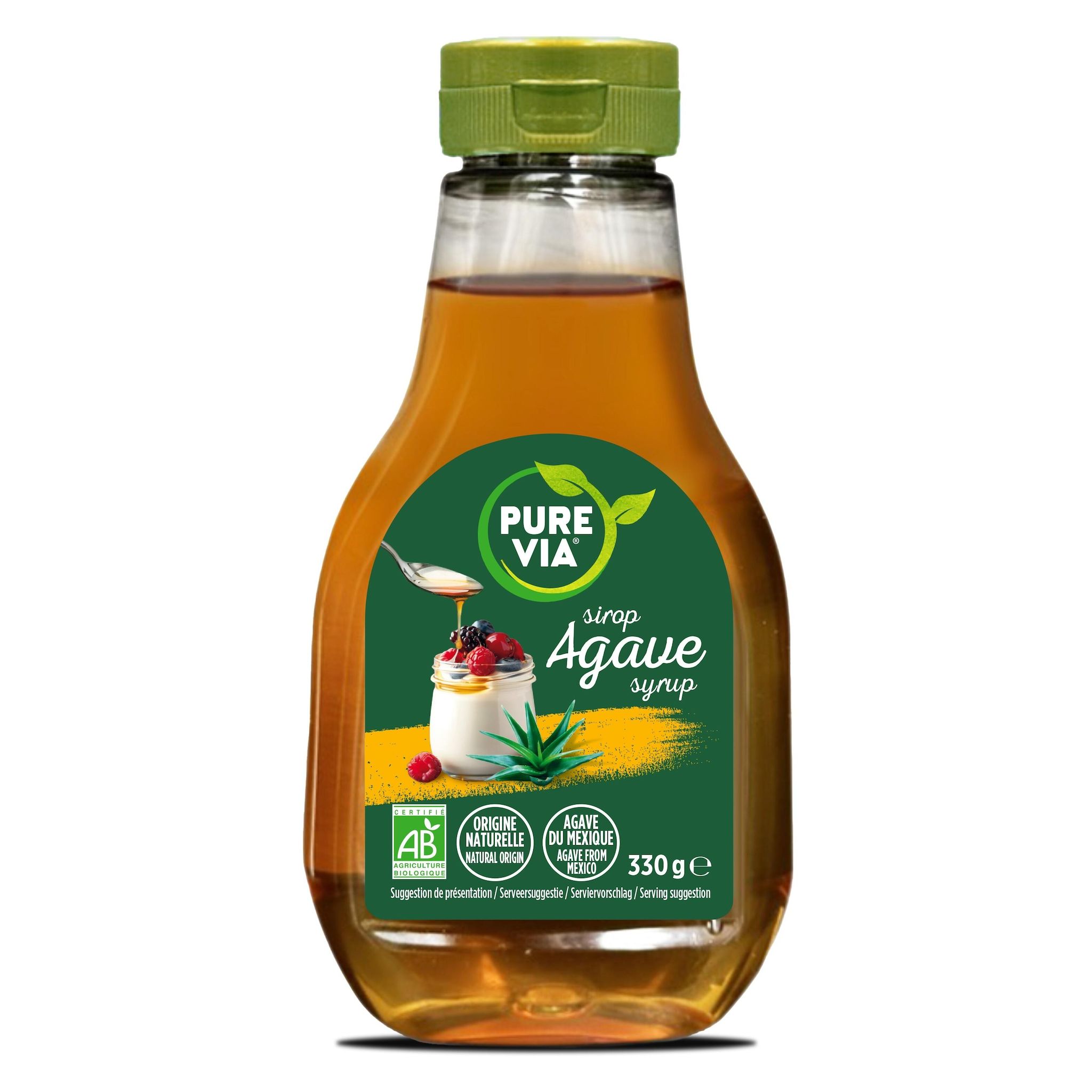 PURE VIA Sirop d'agave bio en bouteille 330g