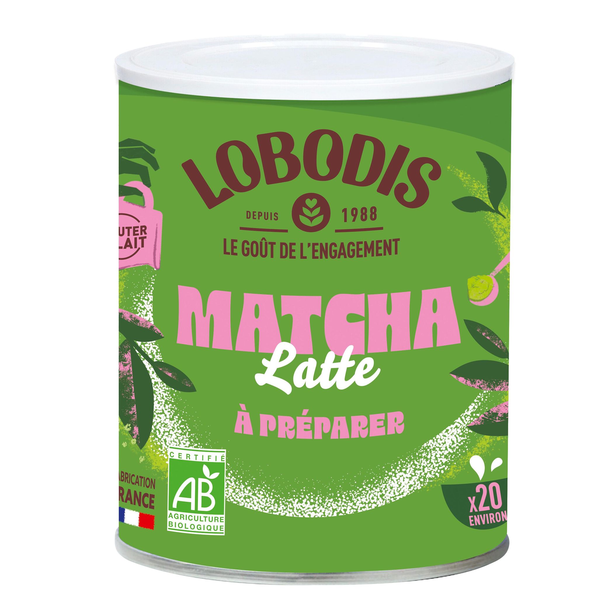 LOBODIS Boisson instantanée au matcha latte à préparer bio 20 portions 170g