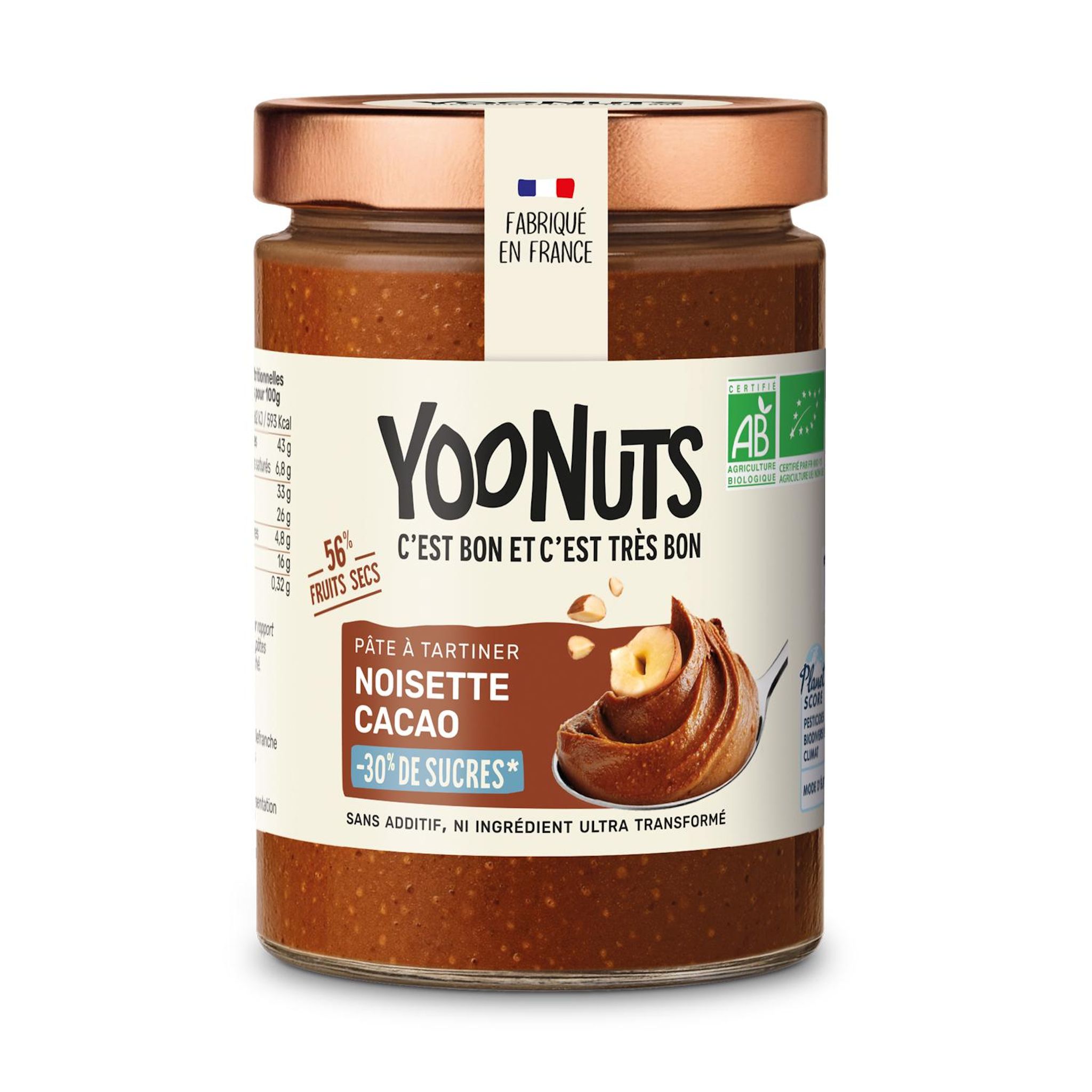 YOONUTS Pâte à tartiner à la noisette et au cacao bio 300g