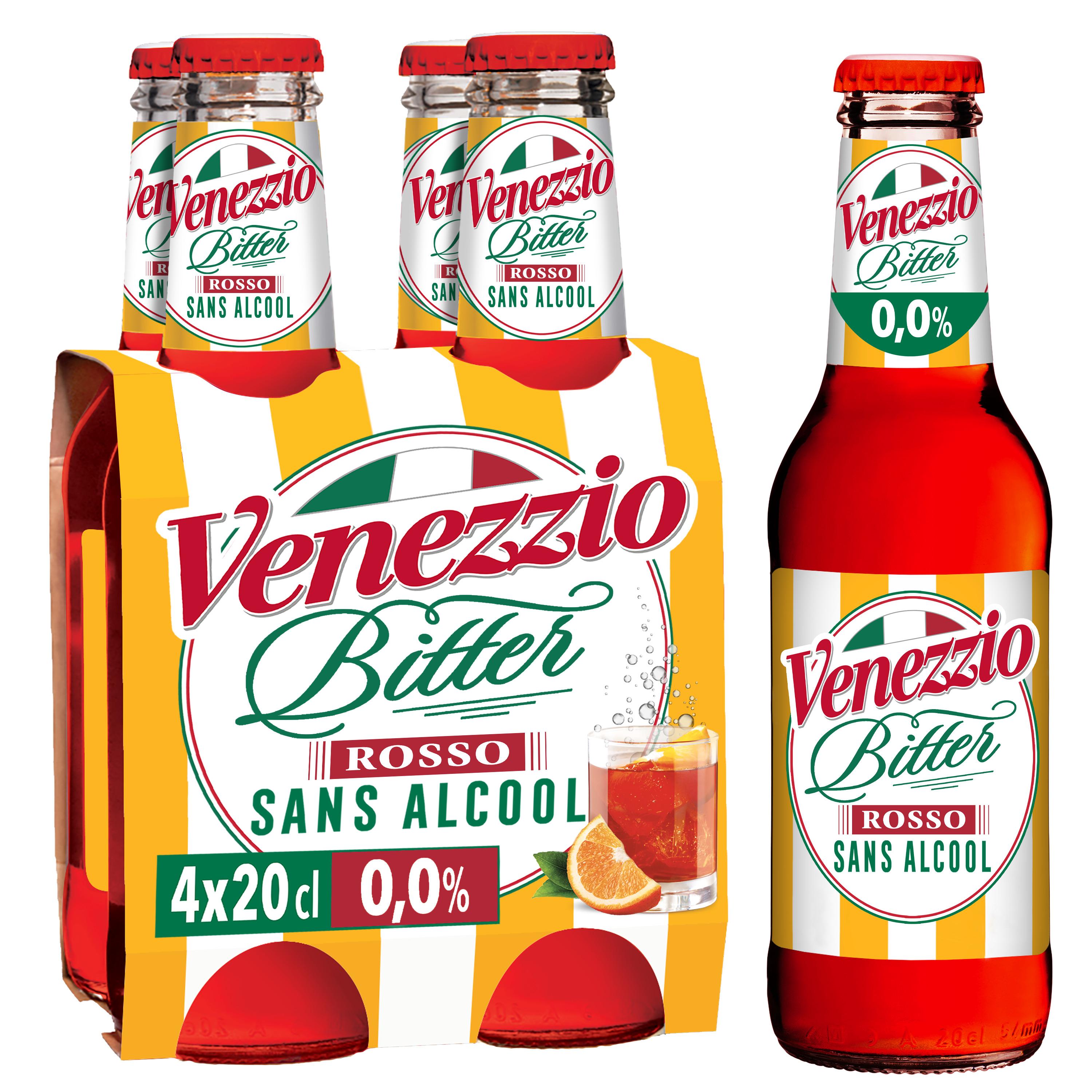VENEZZIO Bitter Rosso Apéritif pétillant sans alcool 4x20cl