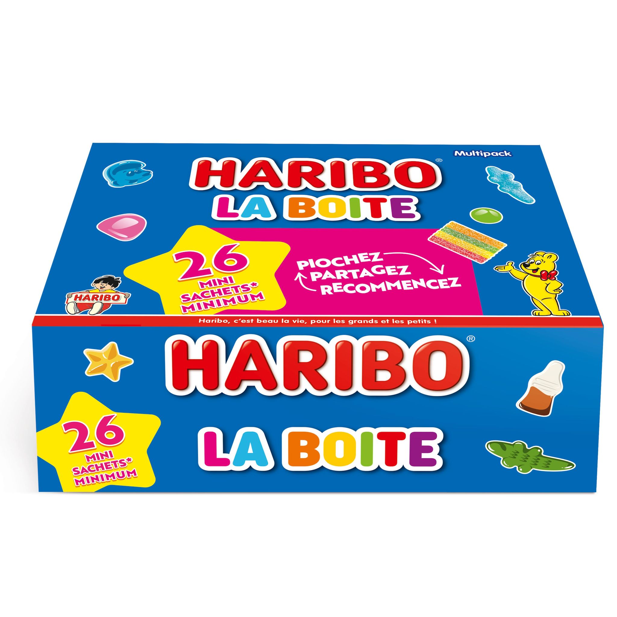 HARIBO Assortiment de bonbons gélifiés aux fruits 26 mini sachets 1,2kg
