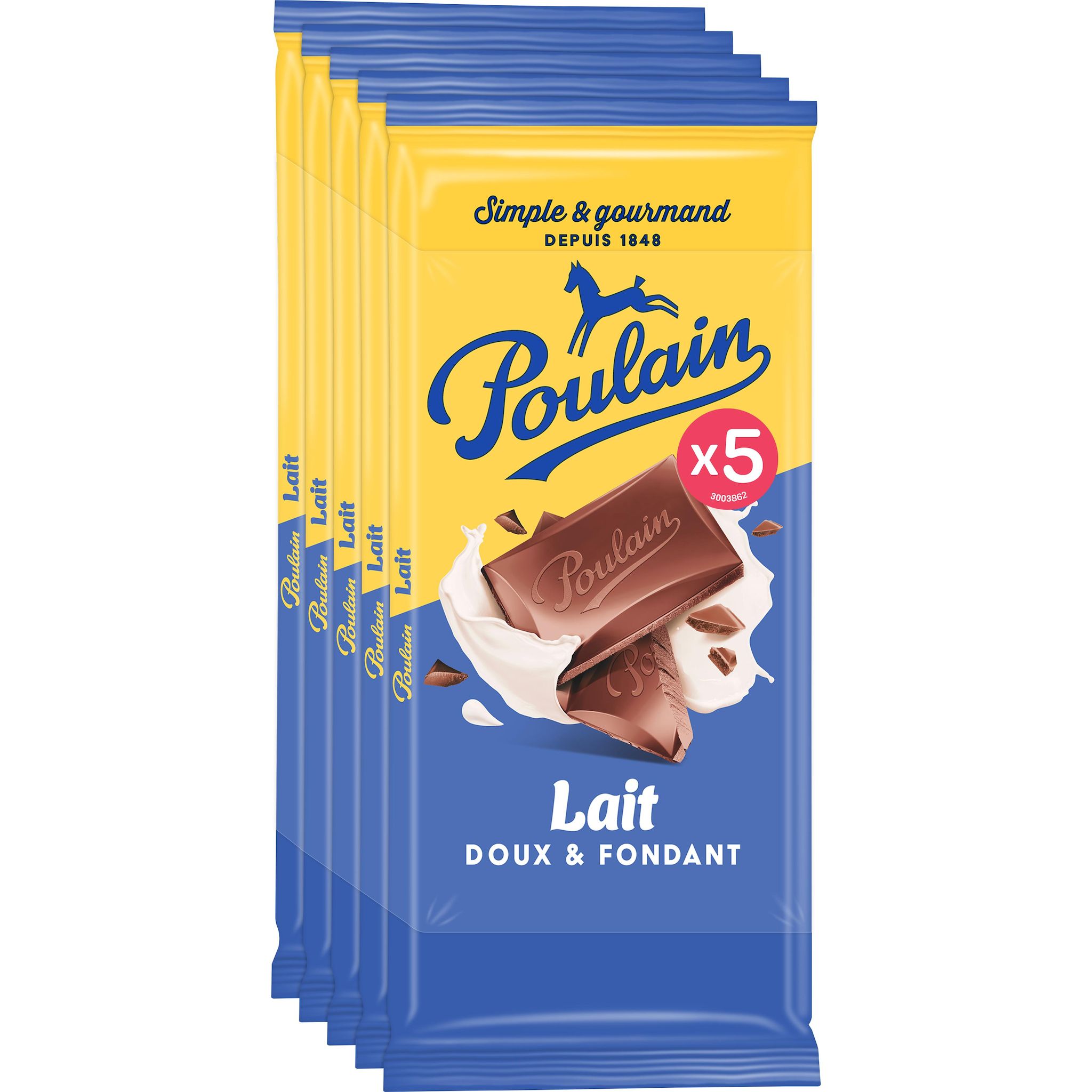 POULAIN Tablette de chocolat au lait 5x95g