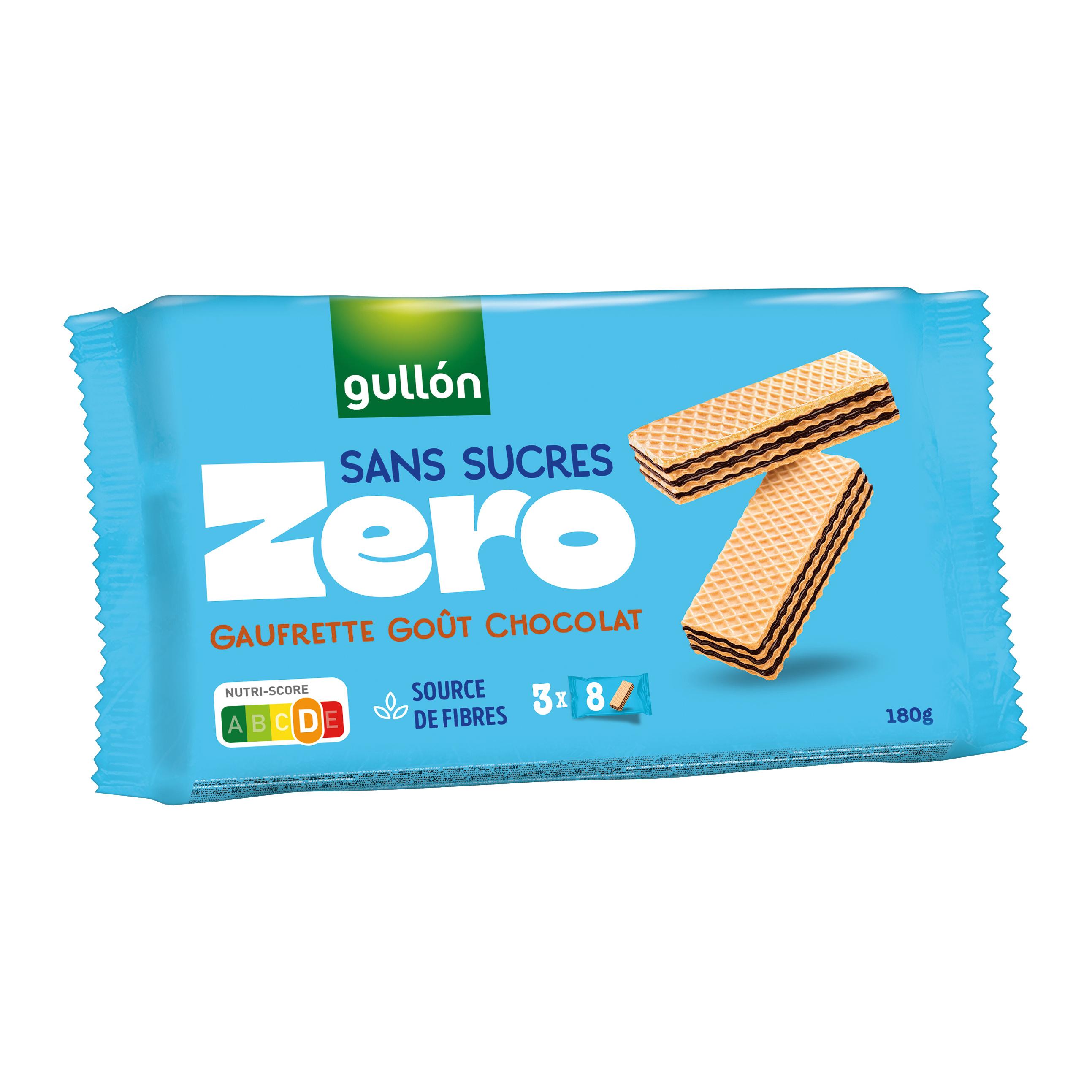 GULLON Gaufrettes goût chocolat sans sucres 3x8 gaufrettes 180g