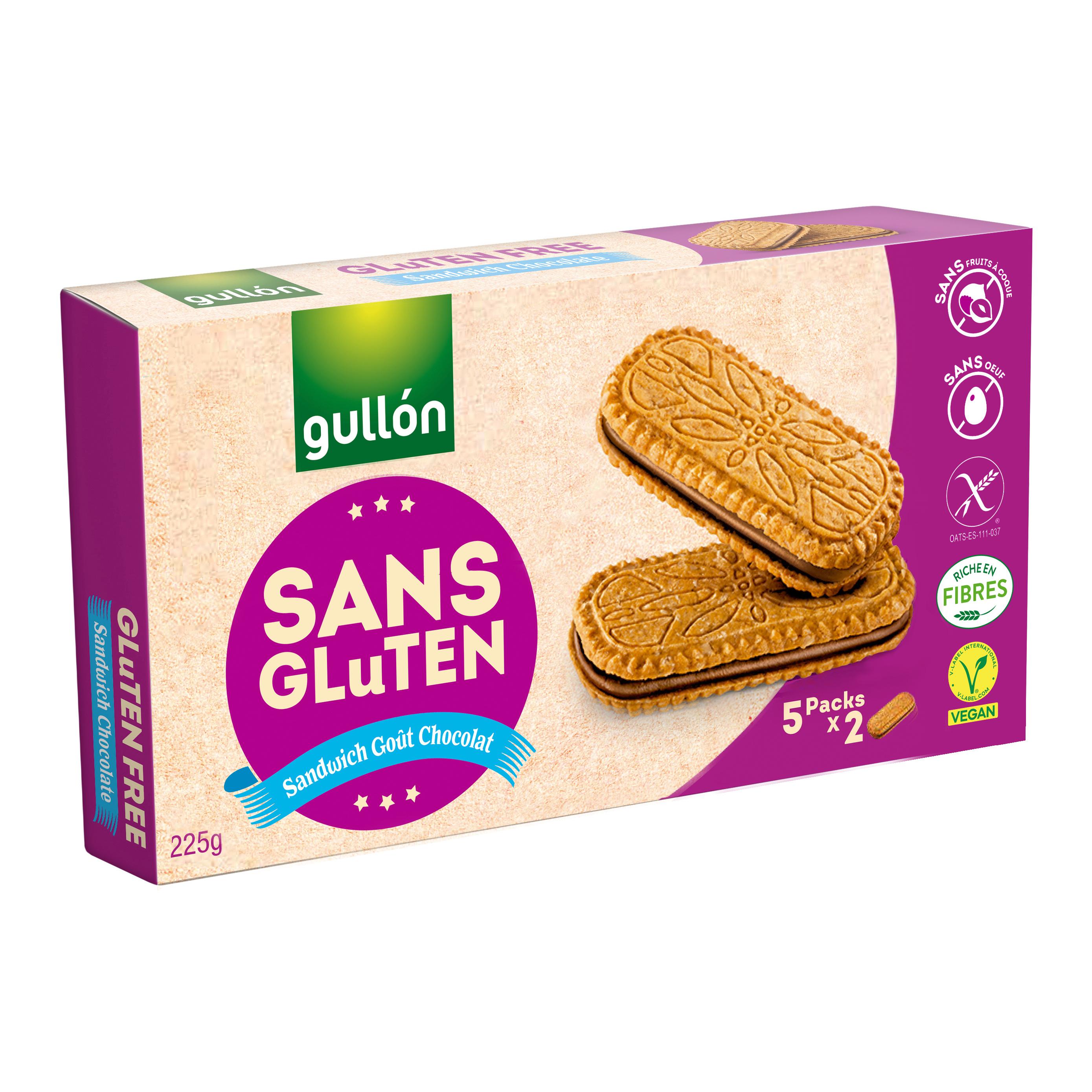 GULLON Biscuits fourrés au chocolat sans gluten 5x2 biscuits 225g