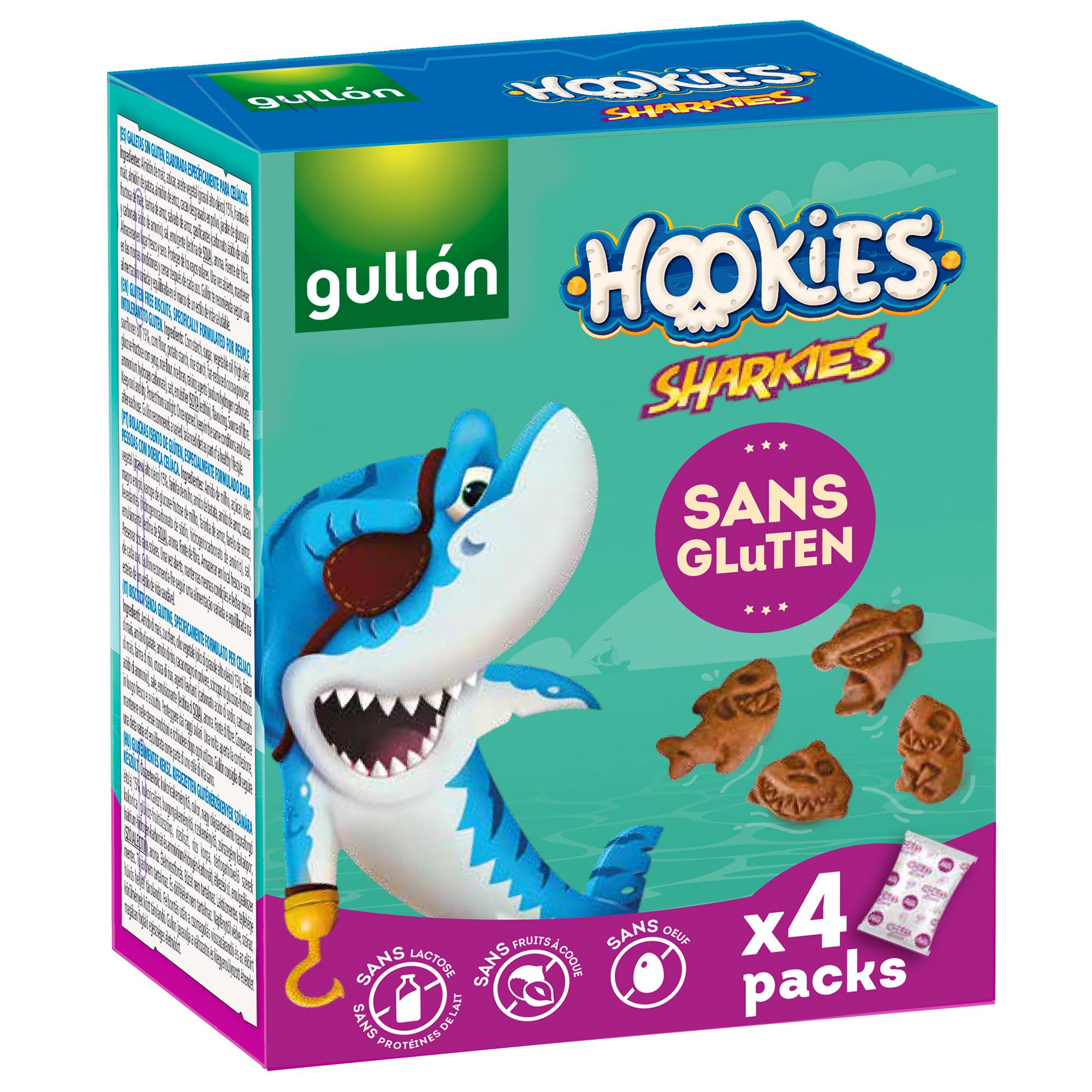 GULLON Biscuits Hookies Sharkies sans gluten 4 sachets 160g