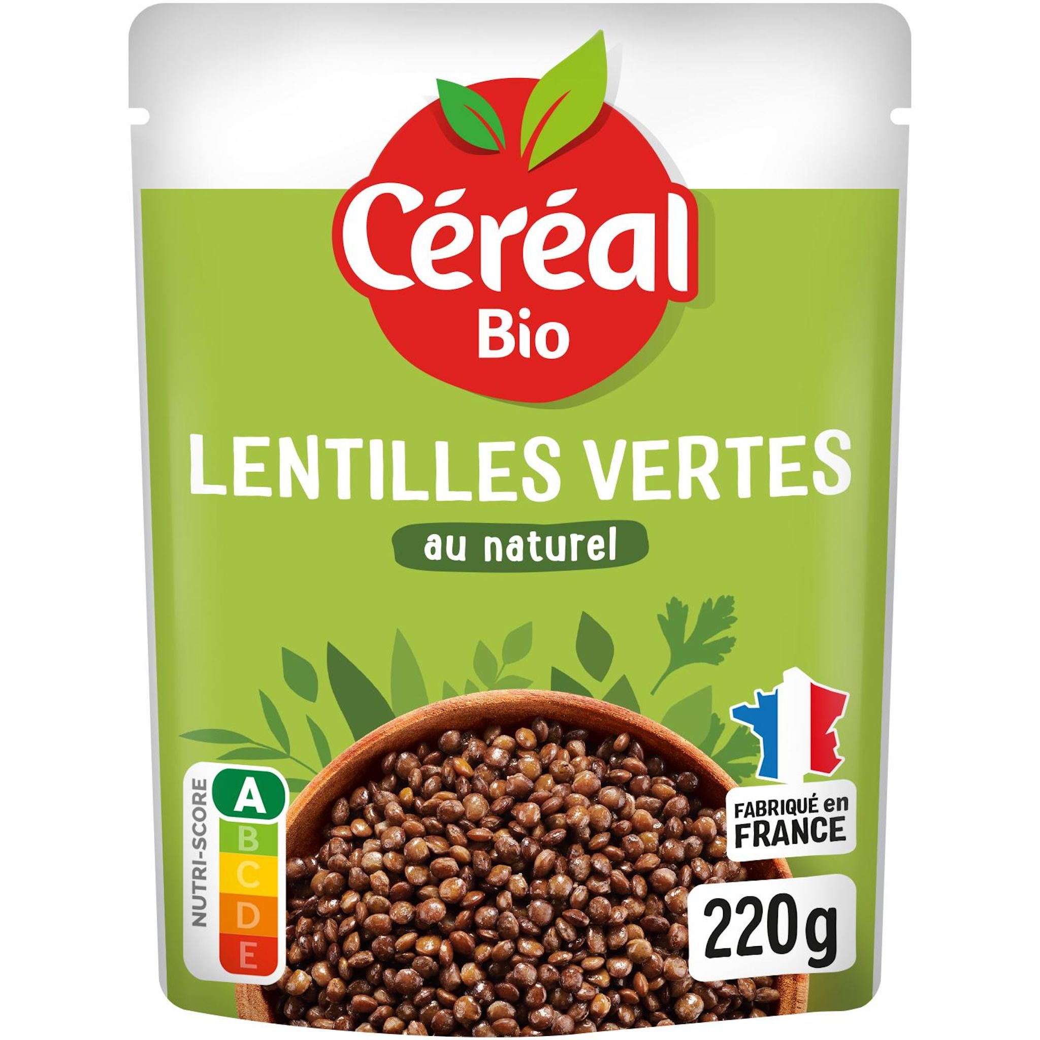 CÉRÉAL BIO Lentilles vertes au naturel sachet express 220g