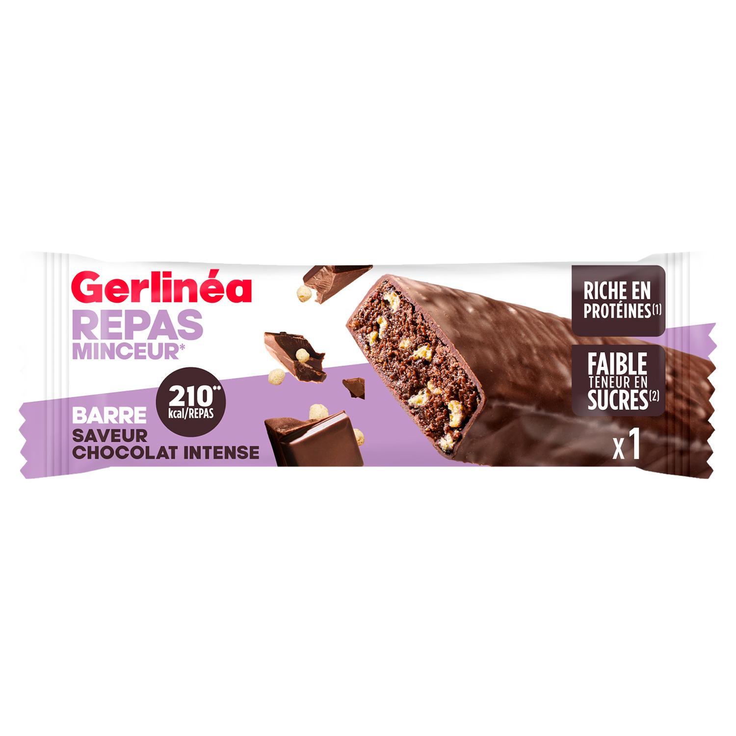 GERLINEA Barre repas minceur saveur chocolat intense 1 barre 62g
